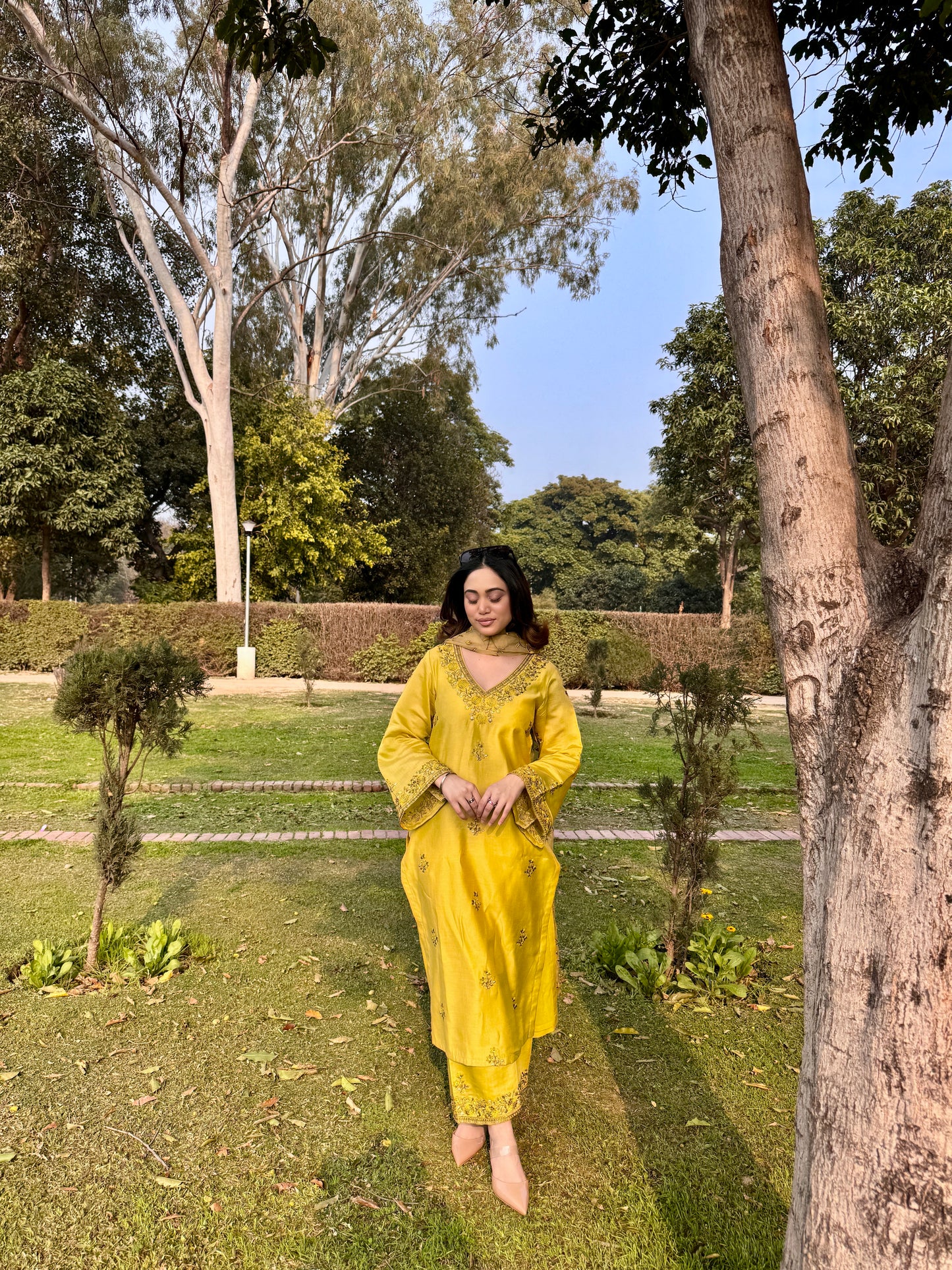 Ishita Sandhu in MEERA - Yellow Chanderi Suit Set