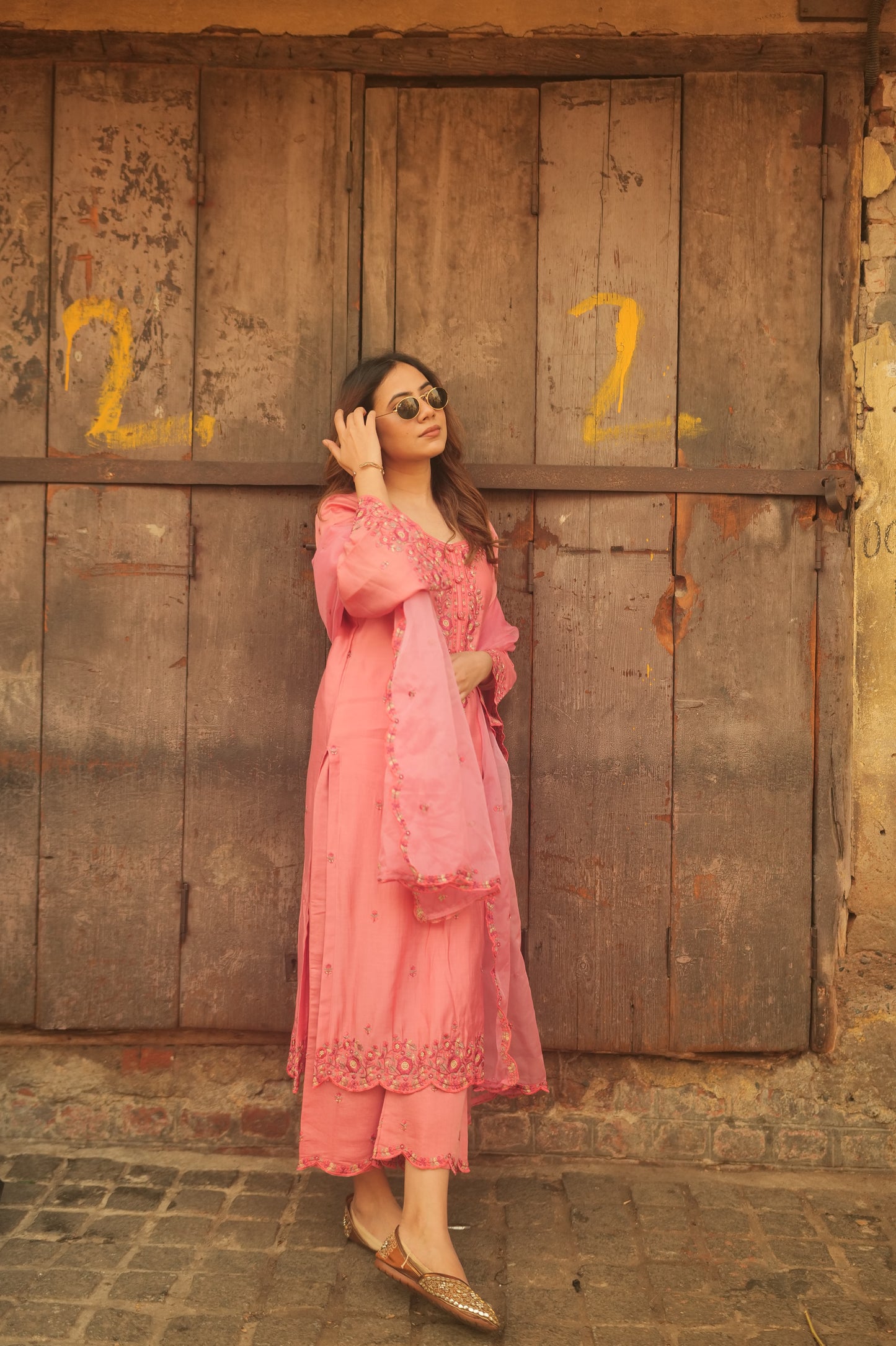 Arpita Gupta in AFSANA - Pink Chanderi Suit Set