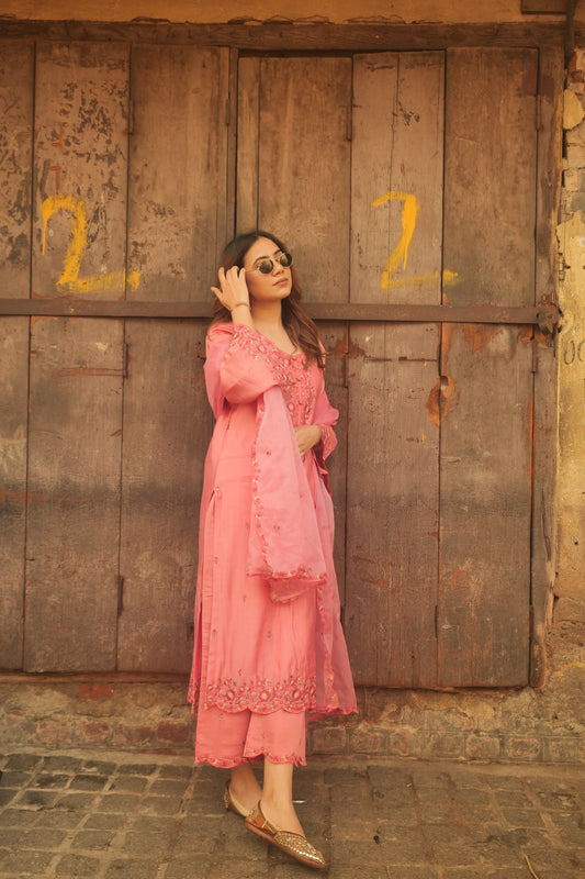 Arpita Gupta in AFSANA - Pink Chanderi Suit Set