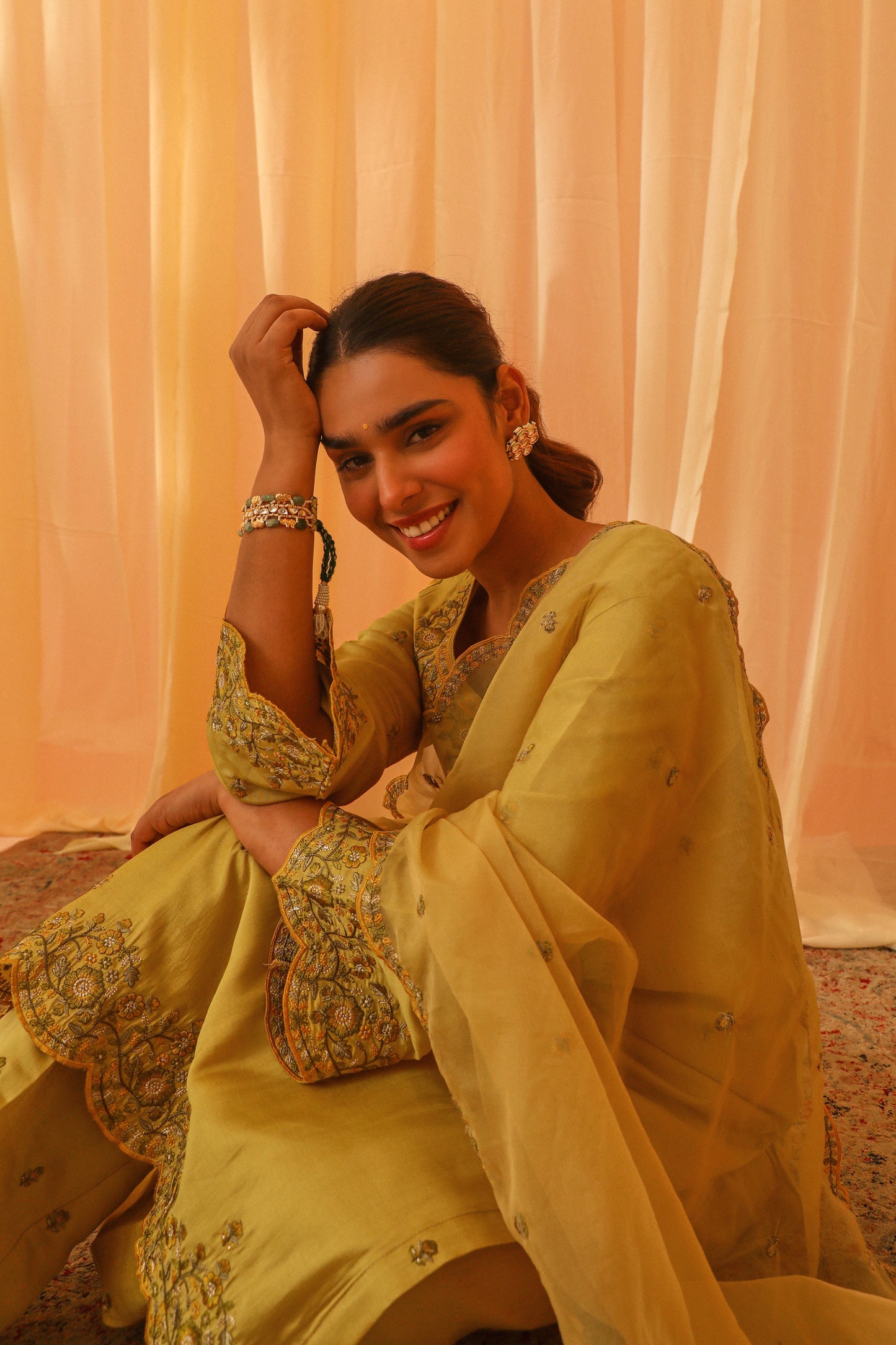 Shonima Kaul in ANYA - Yellow Chanderi Suit Set