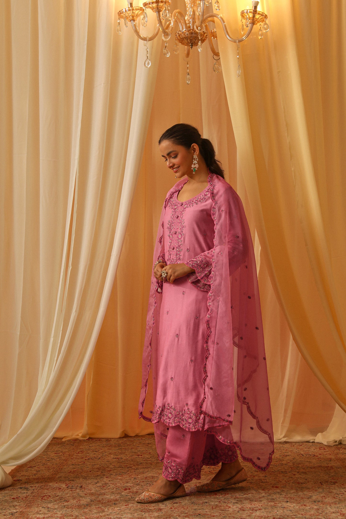 Arpita Gupta in AFSANA - Pink Chanderi Suit Set
