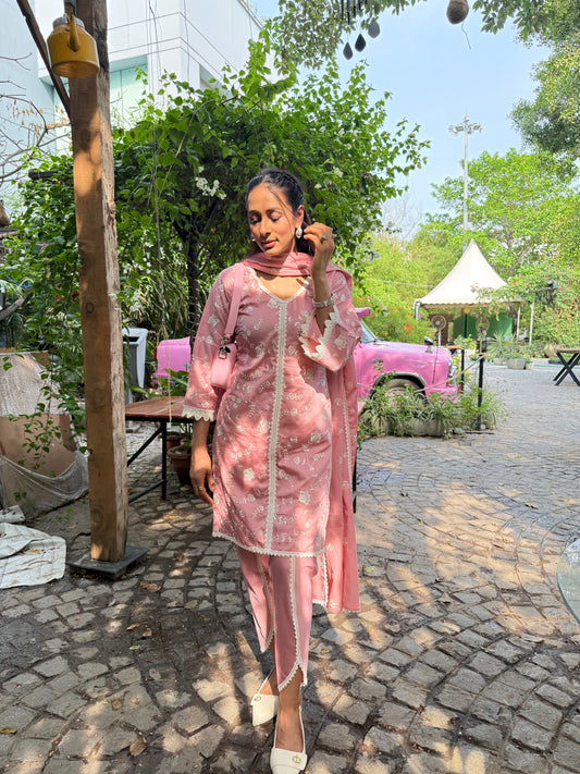 Nikita Nahar in VAYU - Pink Cotton Suit Set