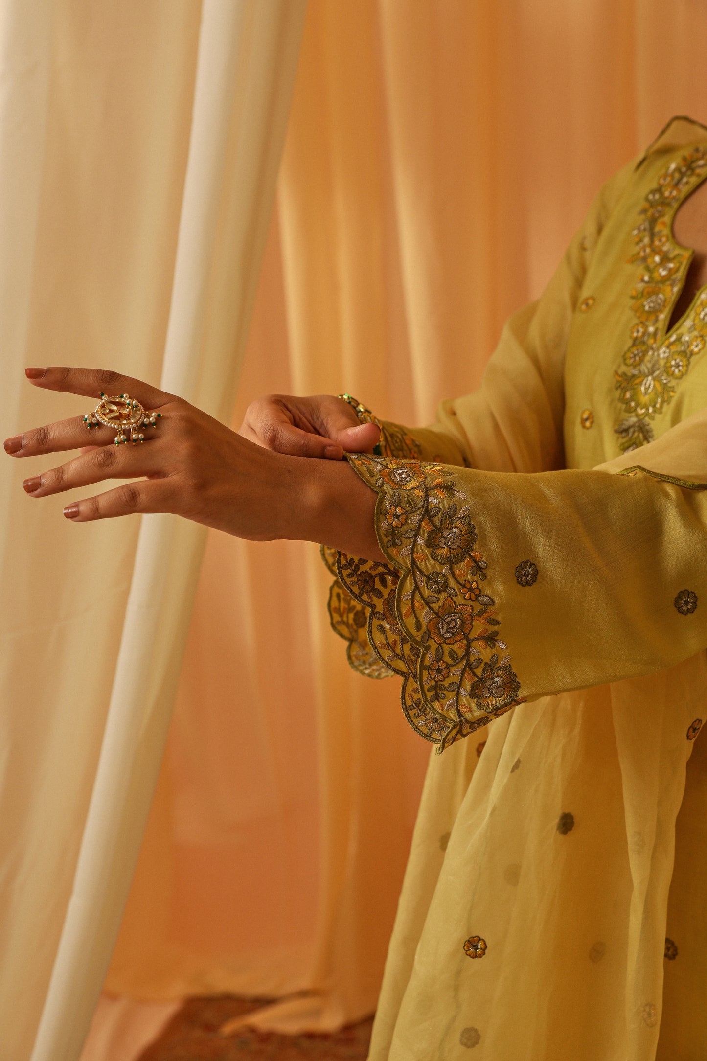 Danika Goyal in ROOP - Yellow Chanderi Suit Set