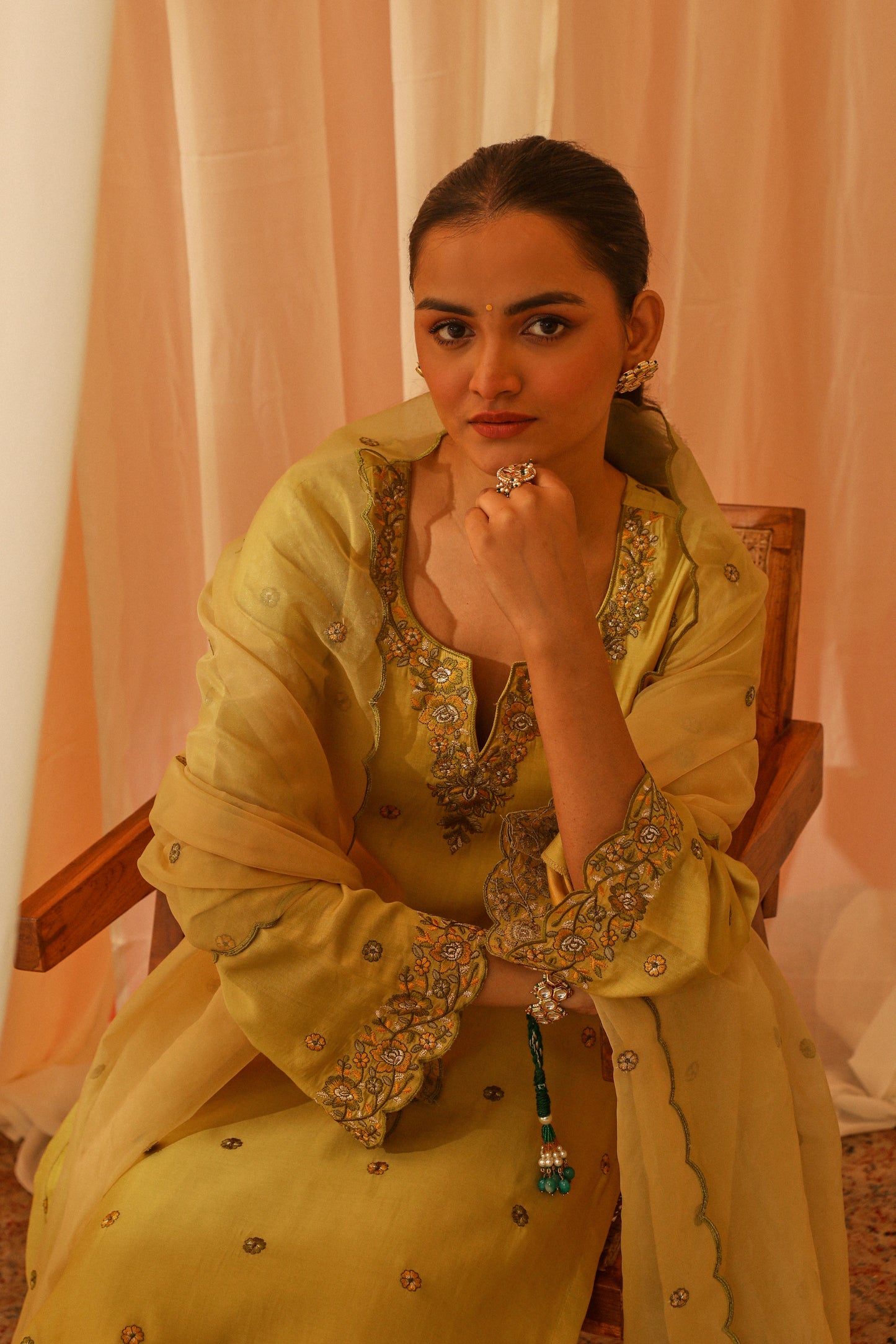 Danika Goyal in ROOP - Yellow Chanderi Suit Set