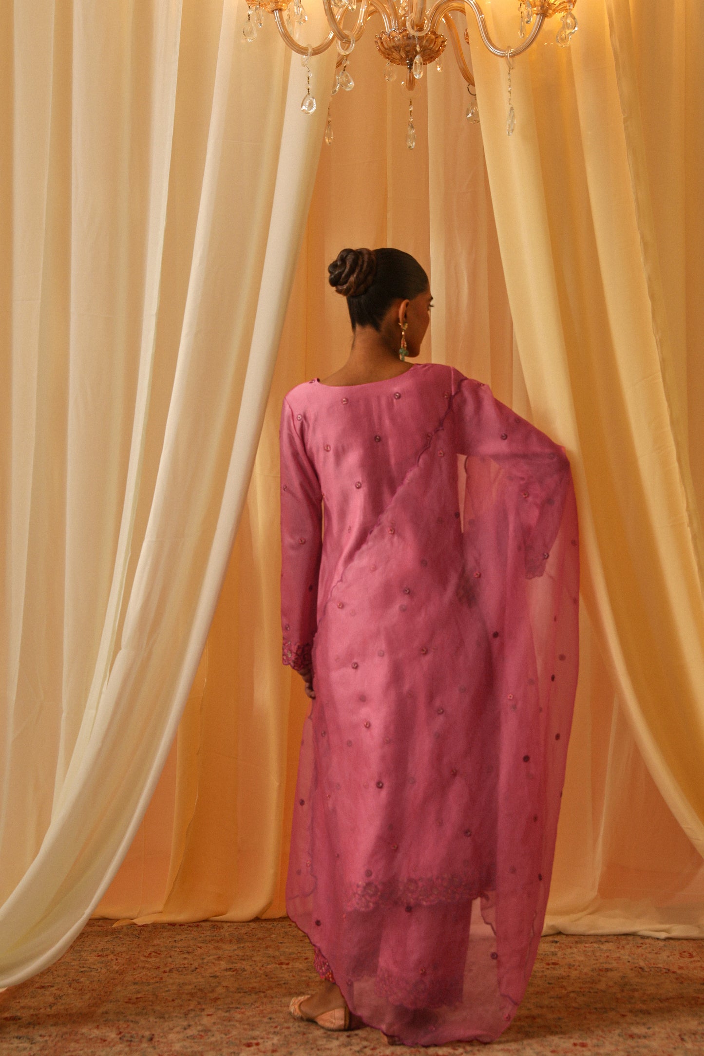 Shireen Mirza in GULHAR - Pink Chanderi Suit Set