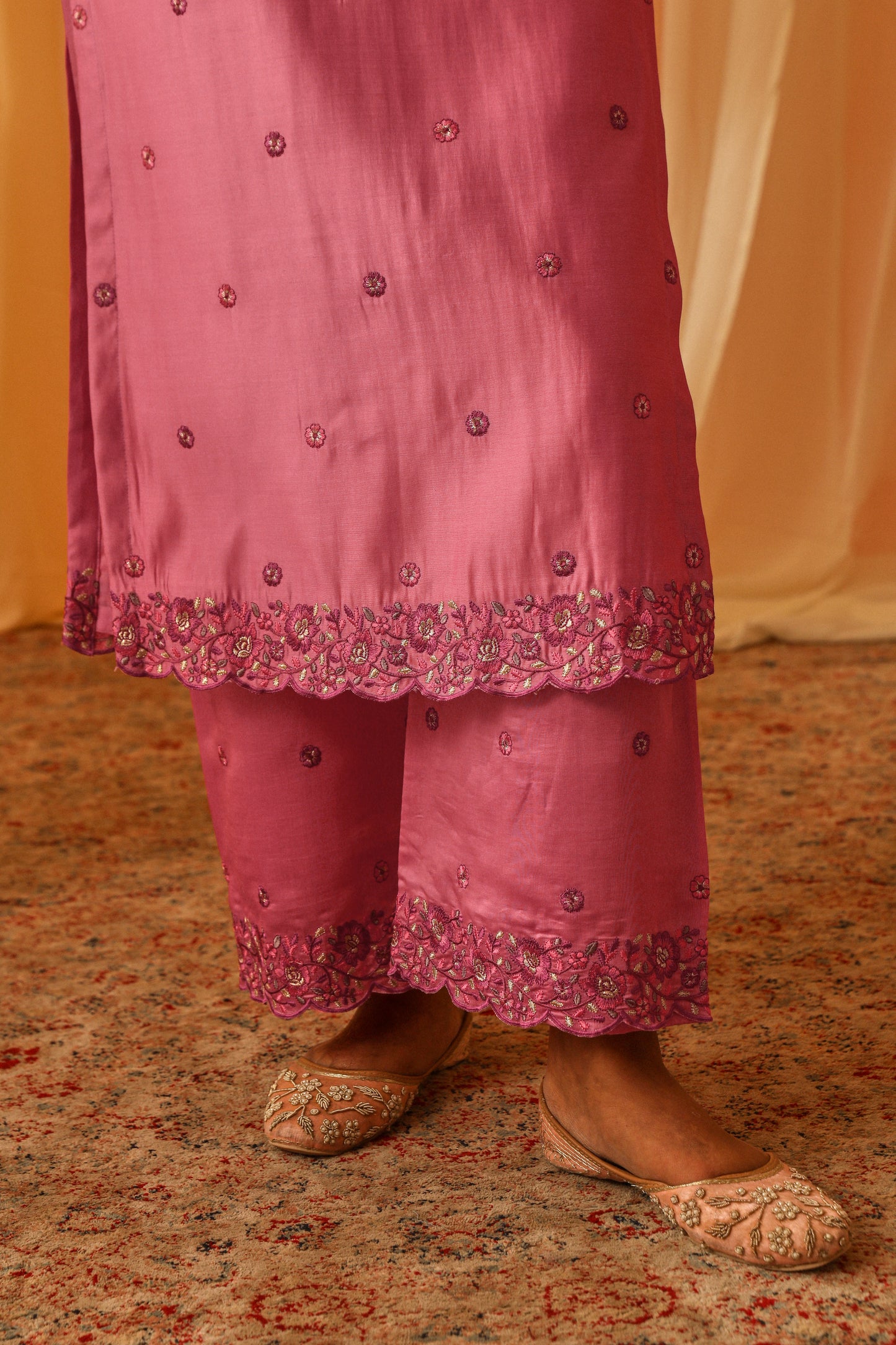 Shireen Mirza in GULHAR - Pink Chanderi Suit Set