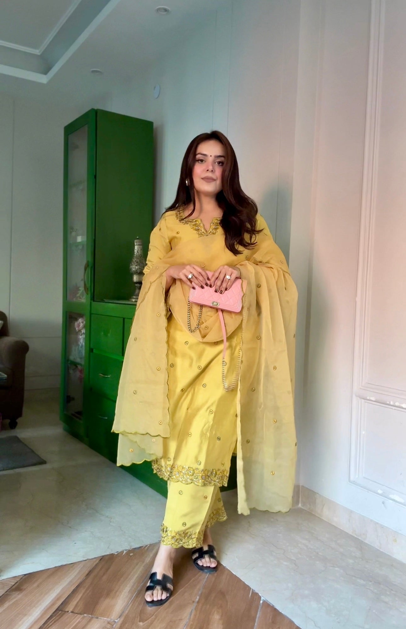 Danika Goyal in ROOP - Yellow Chanderi Suit Set