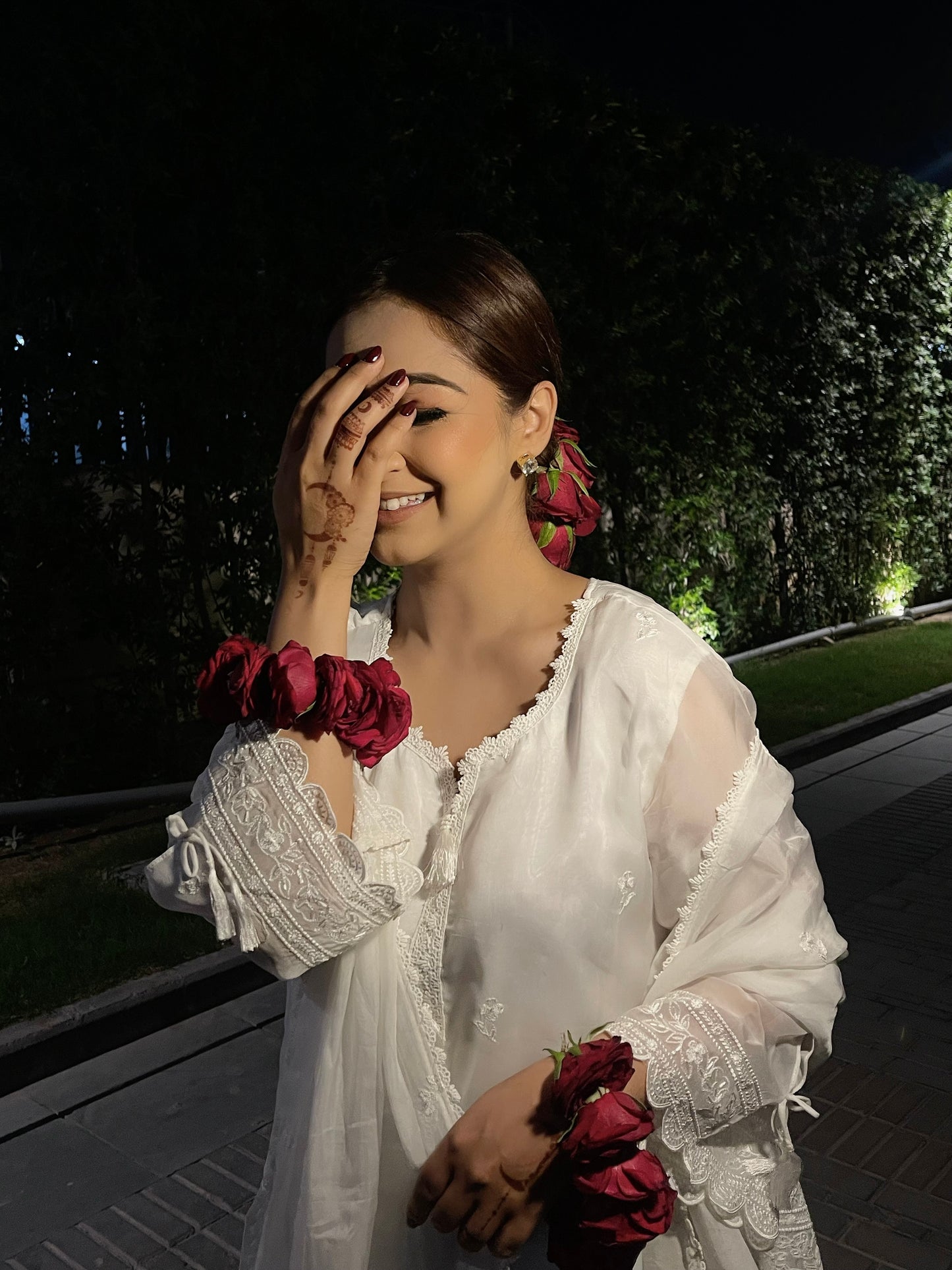 Anmol Bhatia in Aseem Ivory White Embroidered Straight Suit Set