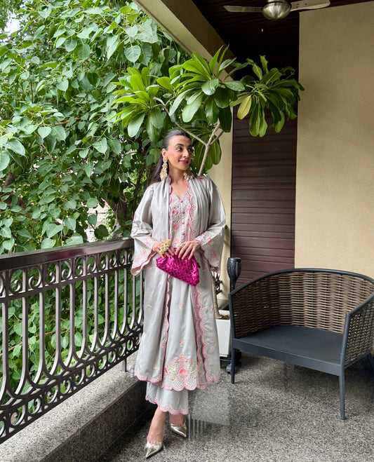 Mehak Jain in SHABH - Grey Cotton Suit Set