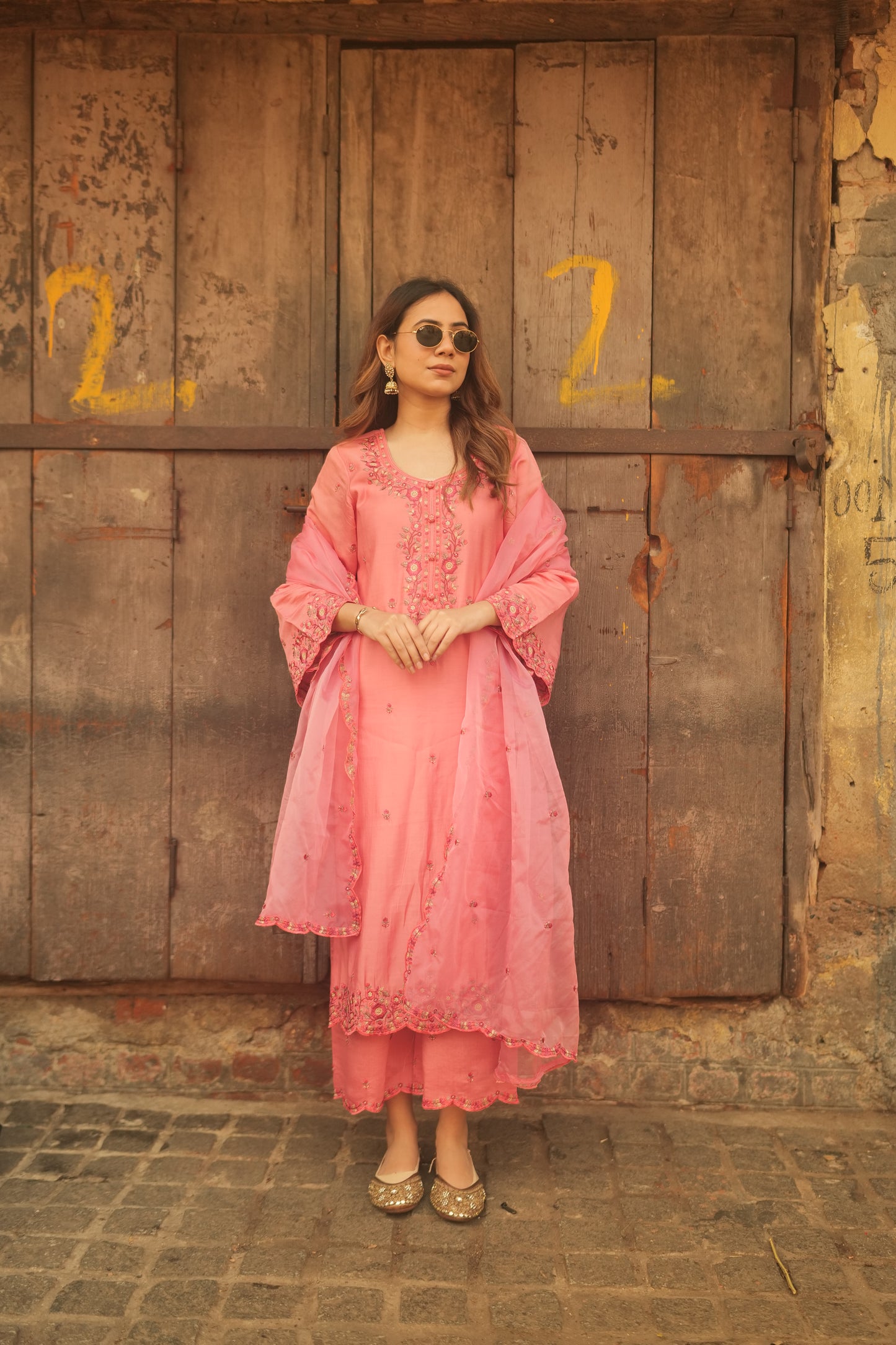 Arpita Gupta in AFSANA - Pink Chanderi Suit Set
