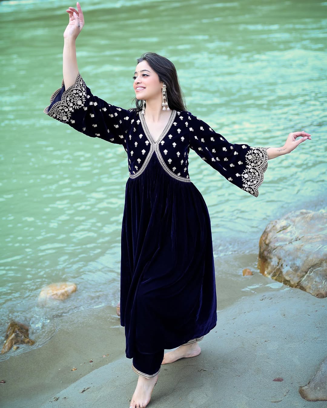 Kashika Sisodia in SUR - Velvet Blue Anarkali Set