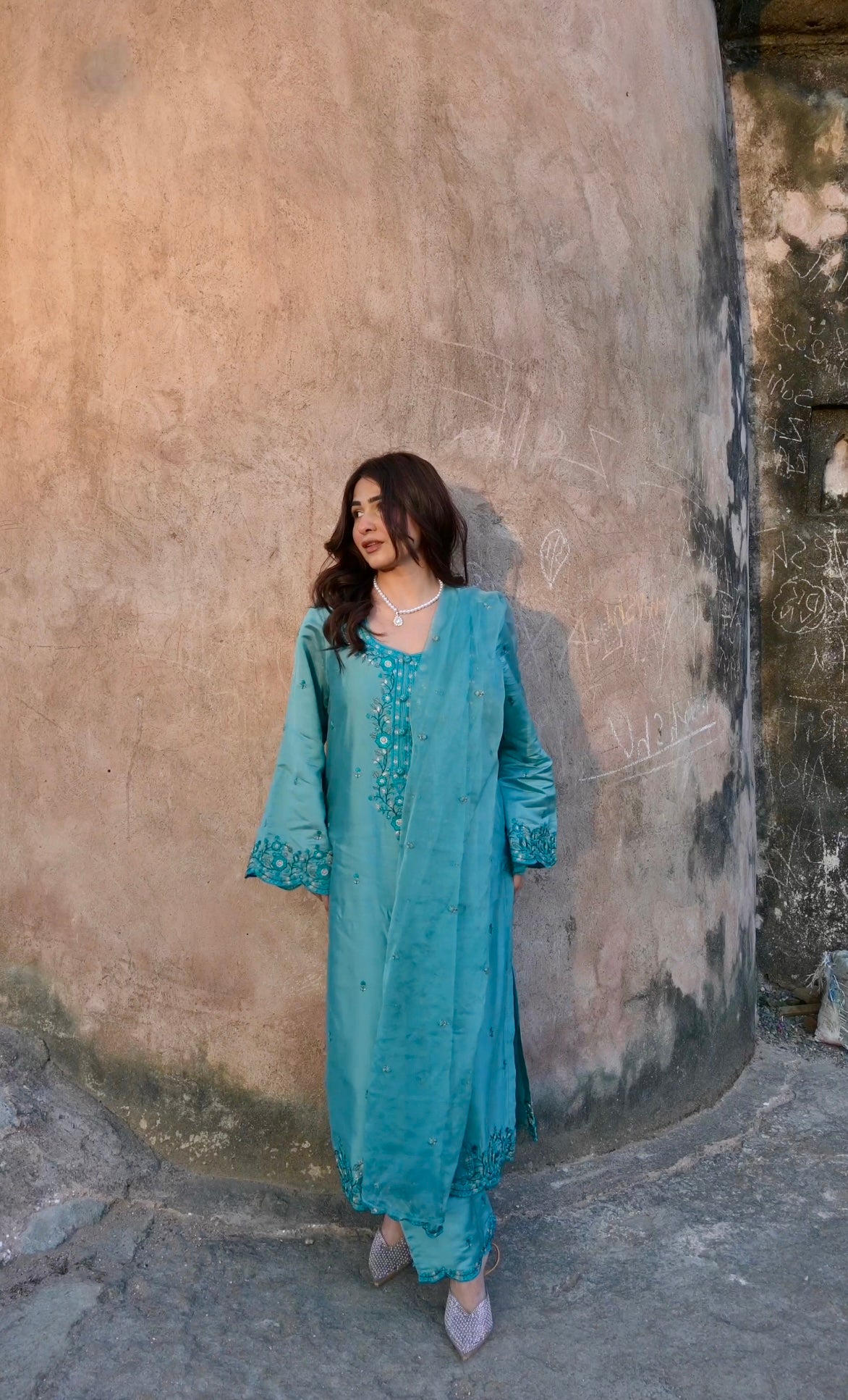 Shivani Kapoor in ZIYA - Blue Chanderi Suit Set