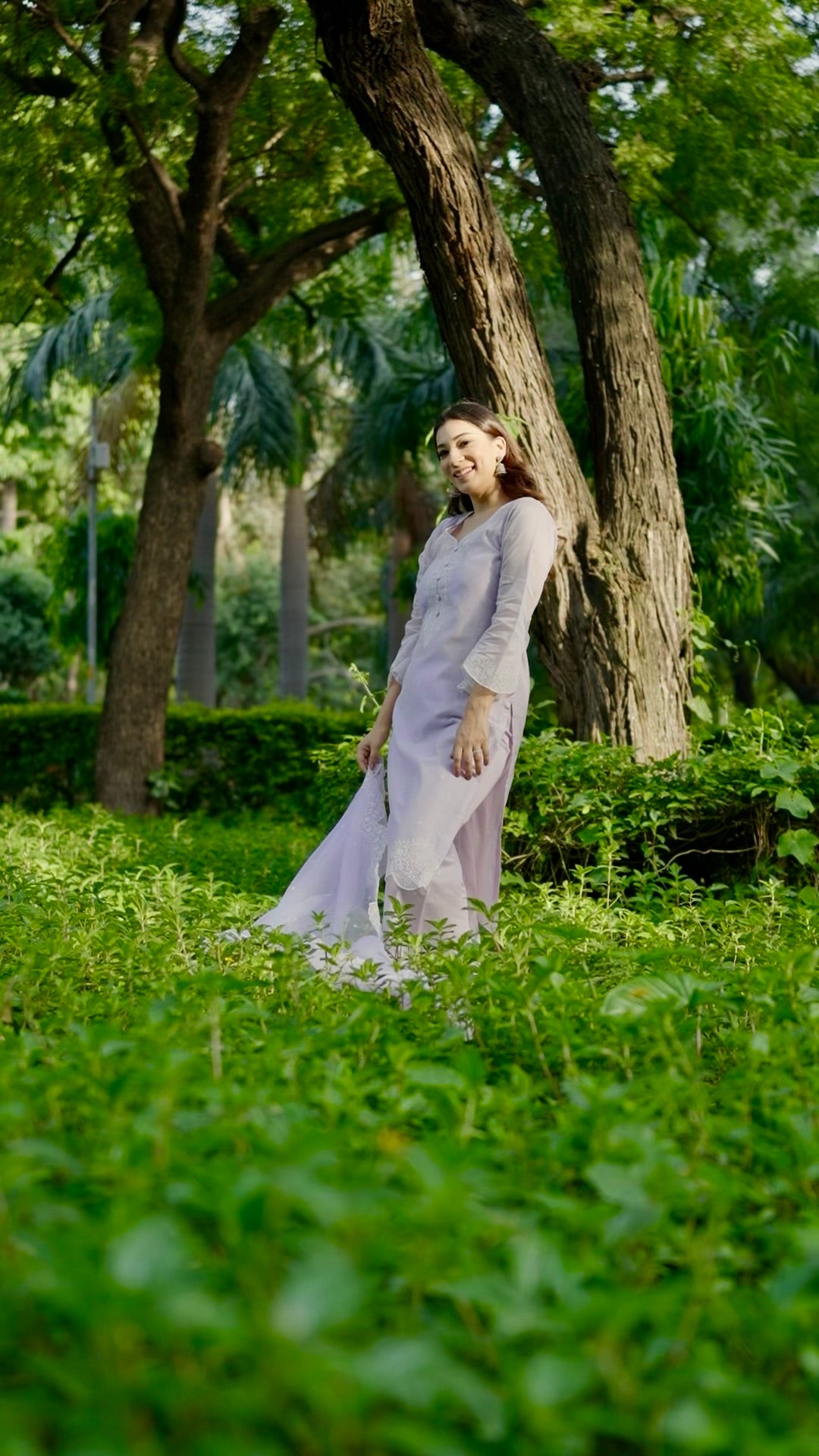 Parisa Barkzi in Kesar - Lavender Embroidered Suit Set.