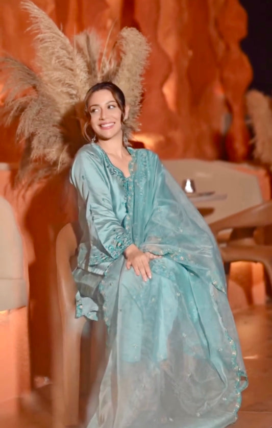 Madhurima Roy in ZIYA -  Blue Chanderi Suit Set