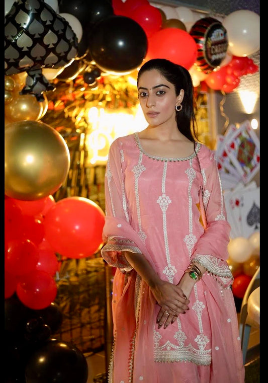 Nikita Chawla in Nagma - Pink Organza Sharara Set.