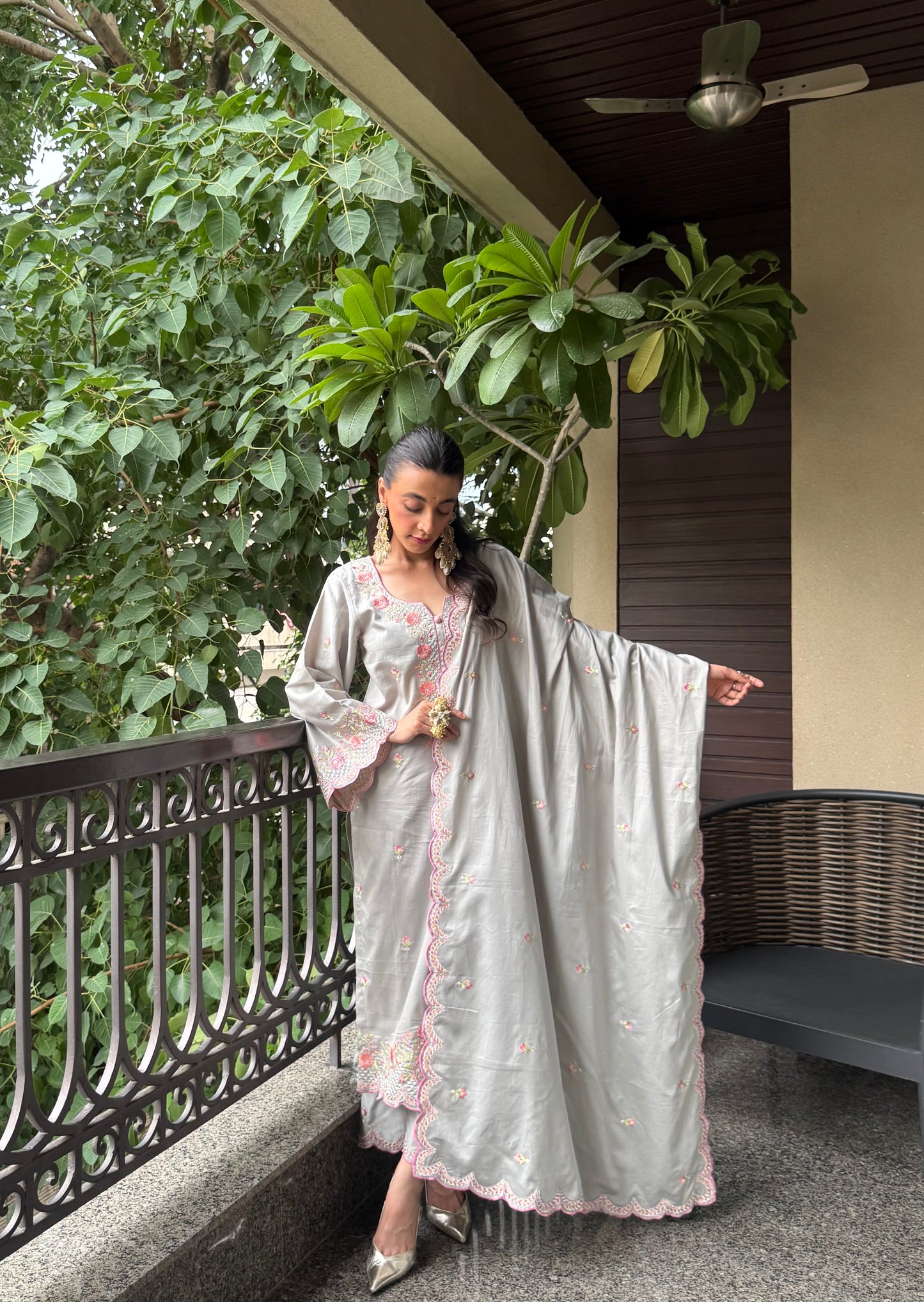 Mehak Jain in SHABH - Grey Cotton Suit Set