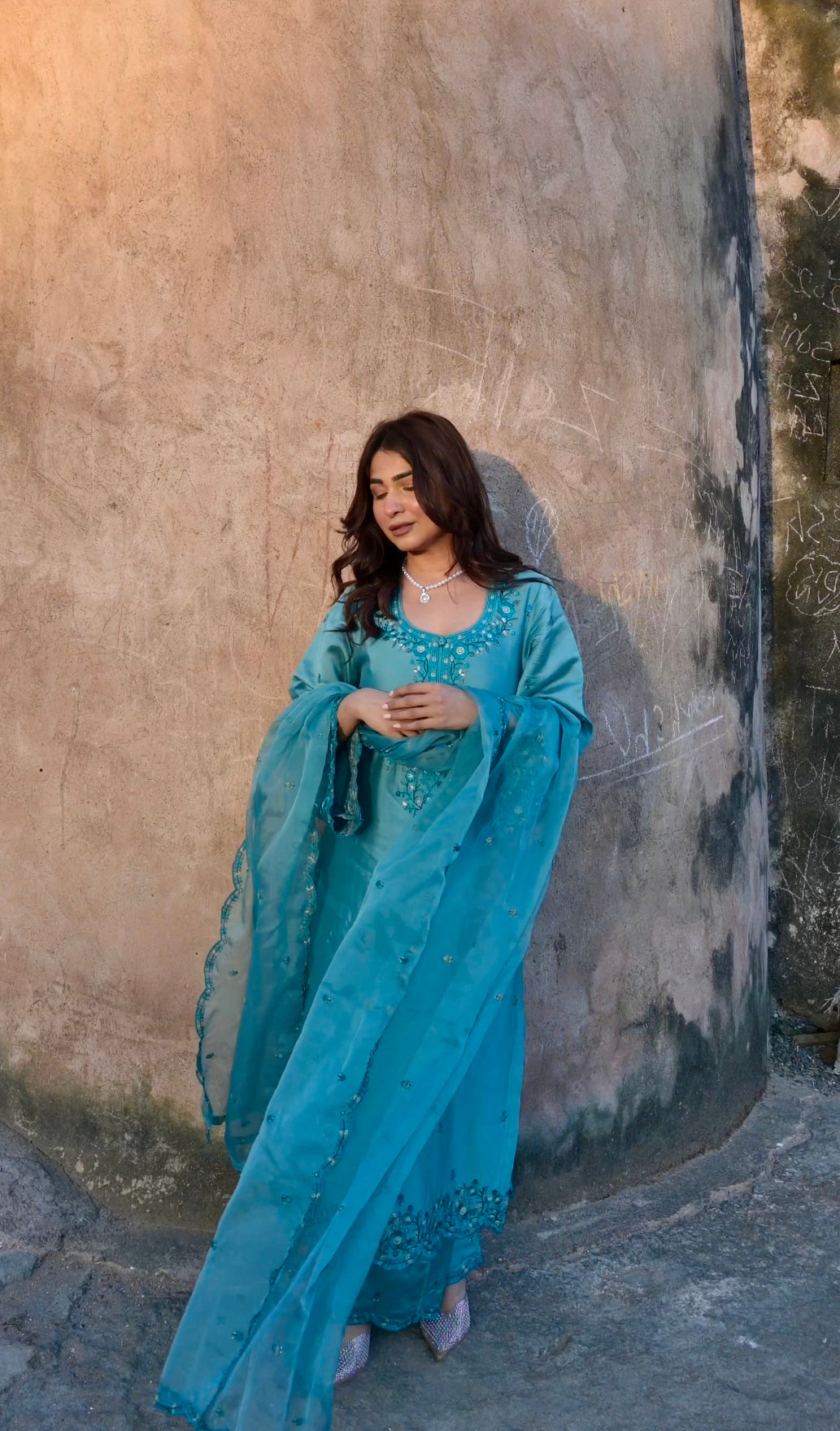 Shivani Kapoor in ZIYA - Blue Chanderi Suit Set