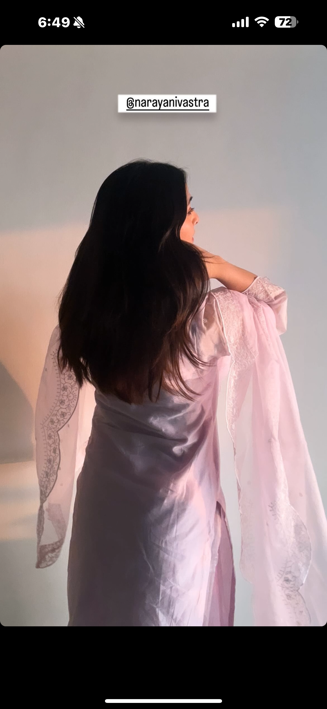 Arushi Sharma in Kesar - Lavender Embroidered Suit Set.
