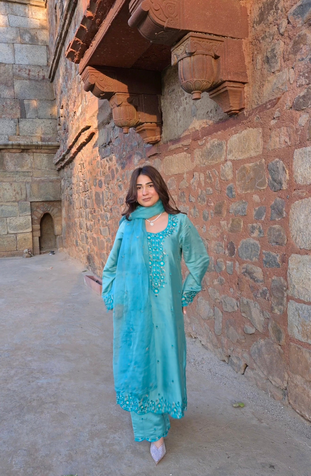 Shivani Kapoor in ZIYA - Blue Chanderi Suit Set