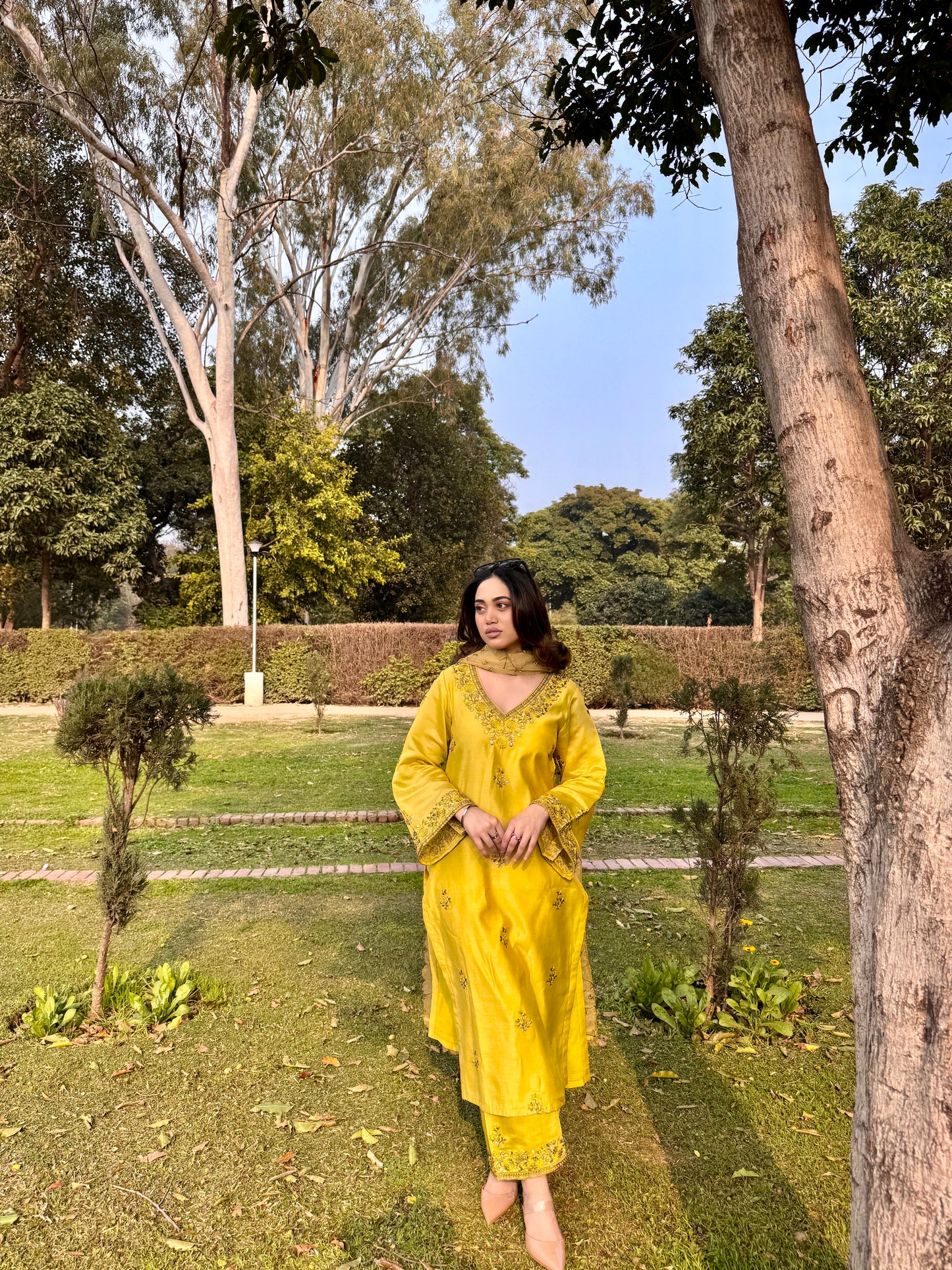 Ishita Sandhu in MEERA - Yellow Chanderi Suit Set
