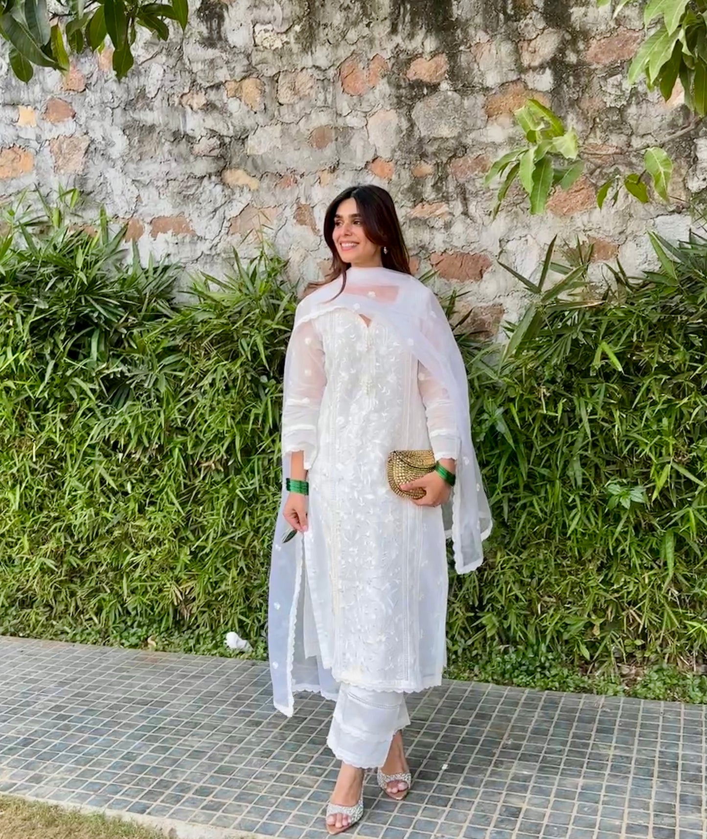 Ishika Bana in Motiya - Egg White Embroidered Suit Set.