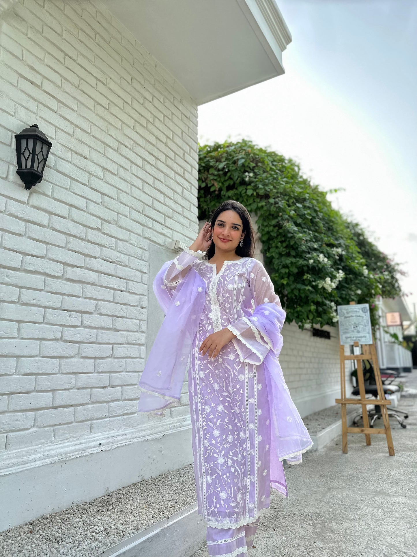 Nandita Miglani in Kalgi - Lavender Embroidered Suit Set.