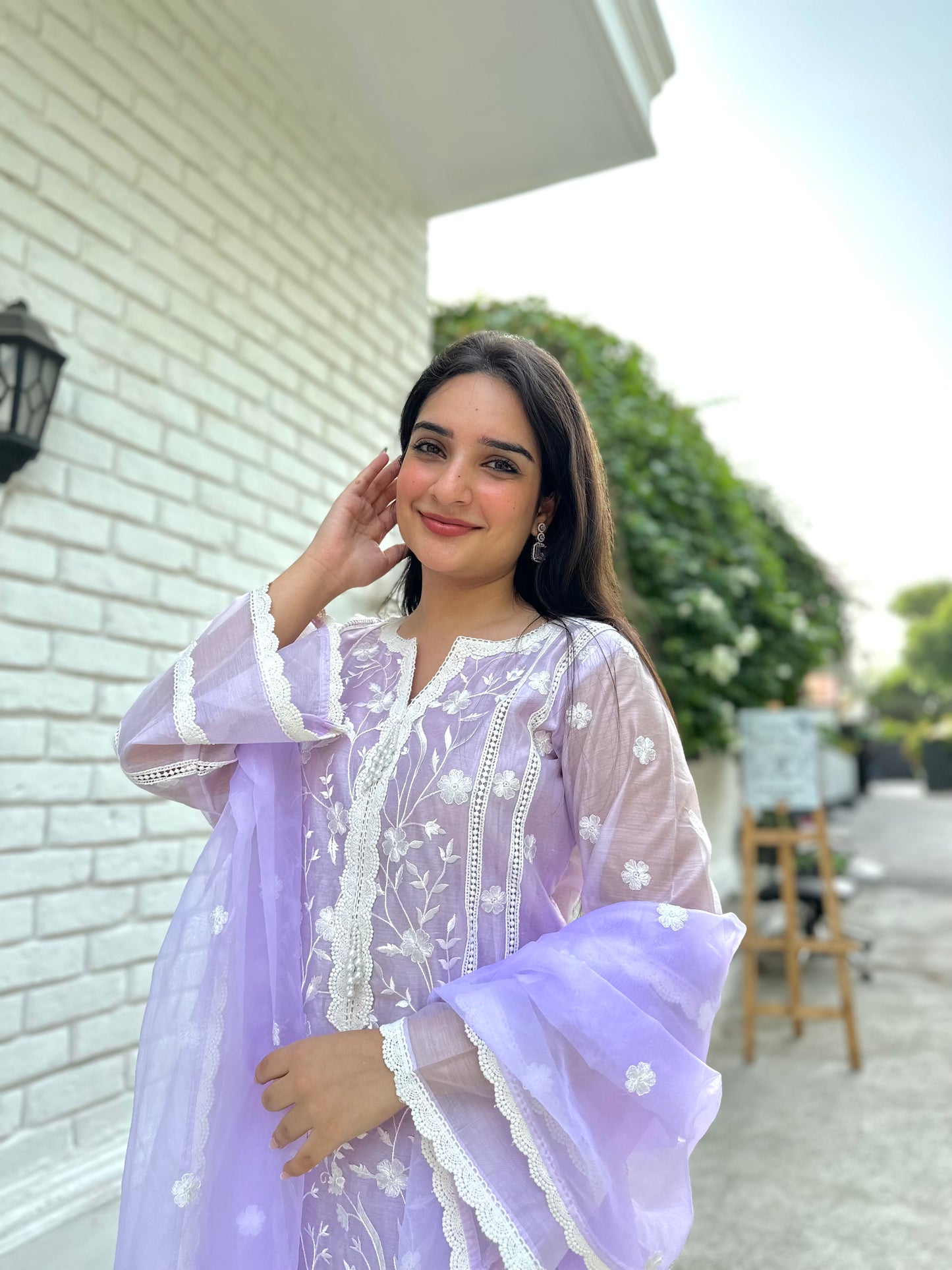 Nandita Miglani in Kalgi - Lavender Embroidered Suit Set.