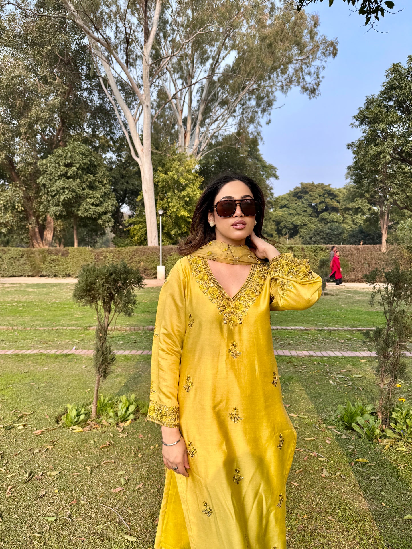 Ishita Sandhu in MEERA - Yellow Chanderi Suit Set