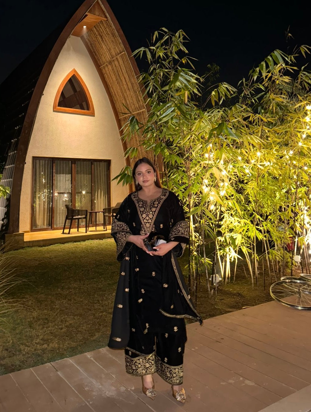 Mridul Tripathi in RAAG - Velvet Black Straight Suit Set
