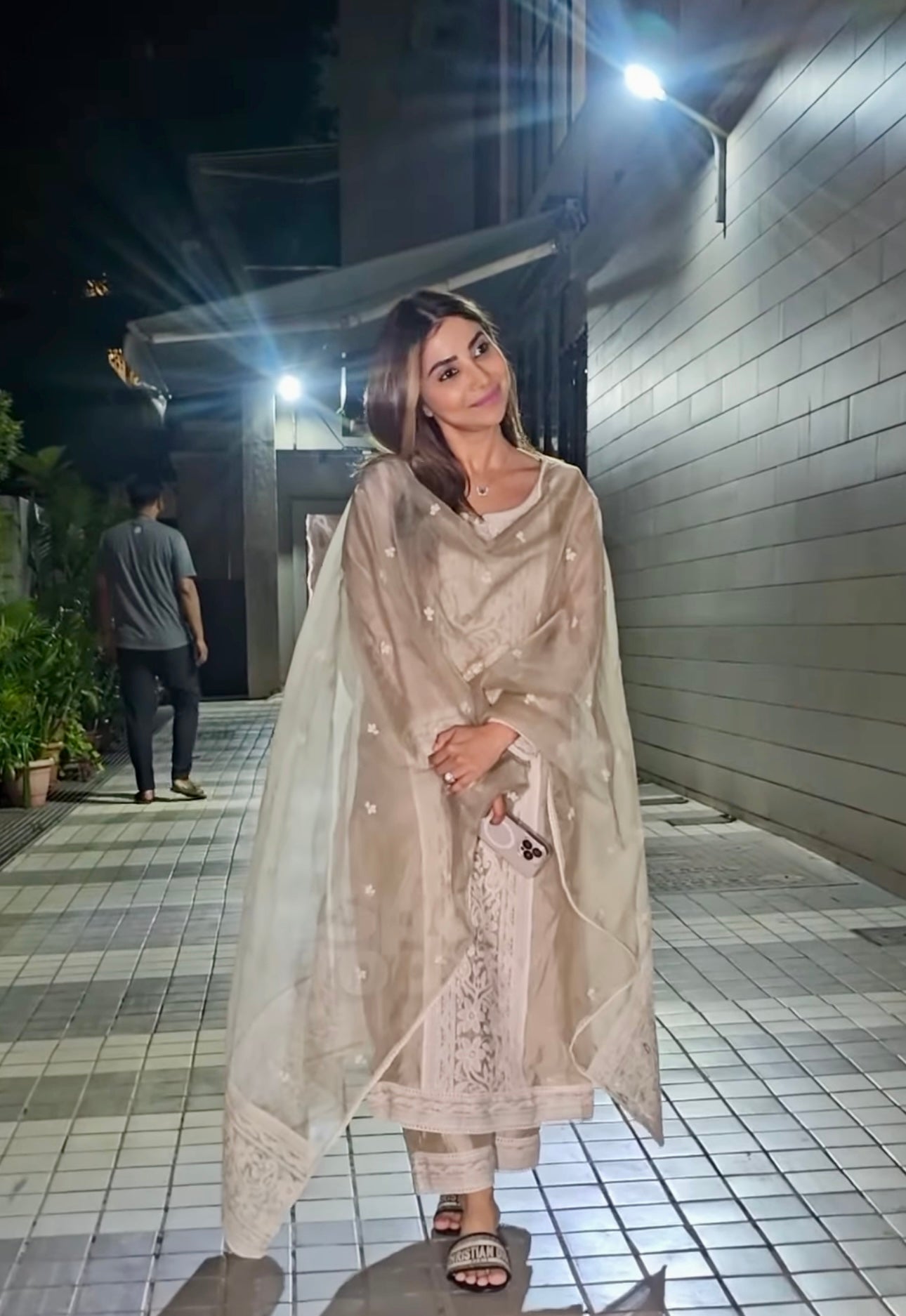 Sshura khan (@sshurakhan) in Hazel Beige Chanderi Suit Set