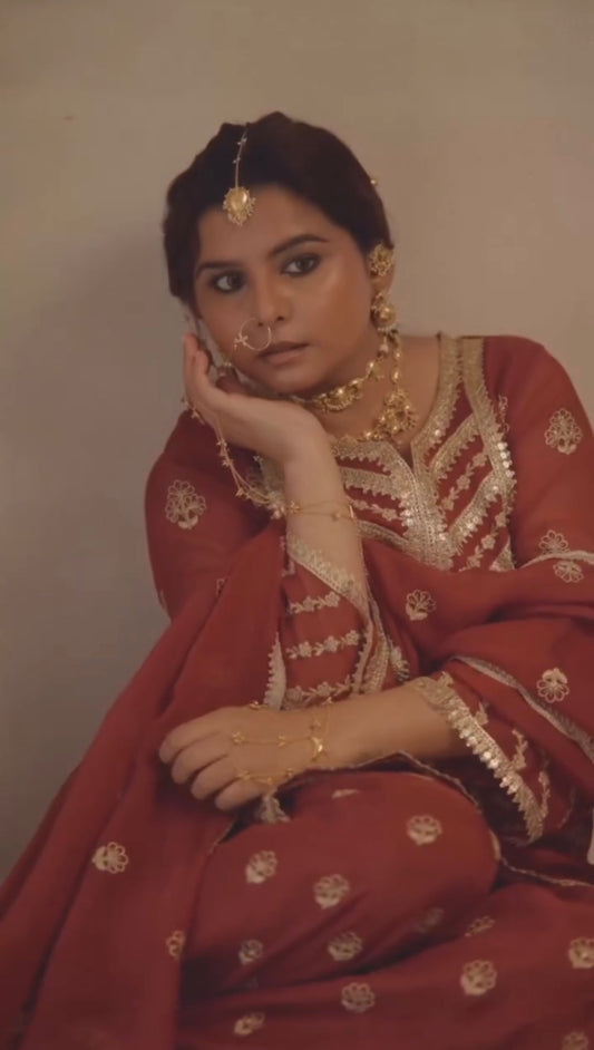 Radhika Bhardwaj Prakash in SIYAH - Rust Organza Sharara Set