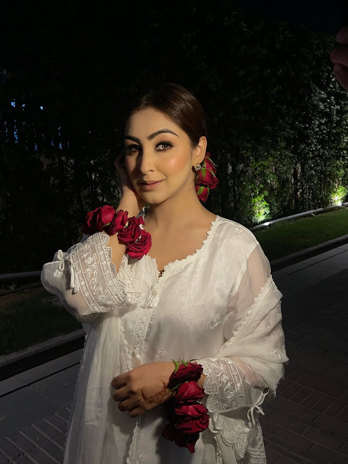 Anmol Bhatia in Aseem Ivory White Embroidered Straight Suit Set