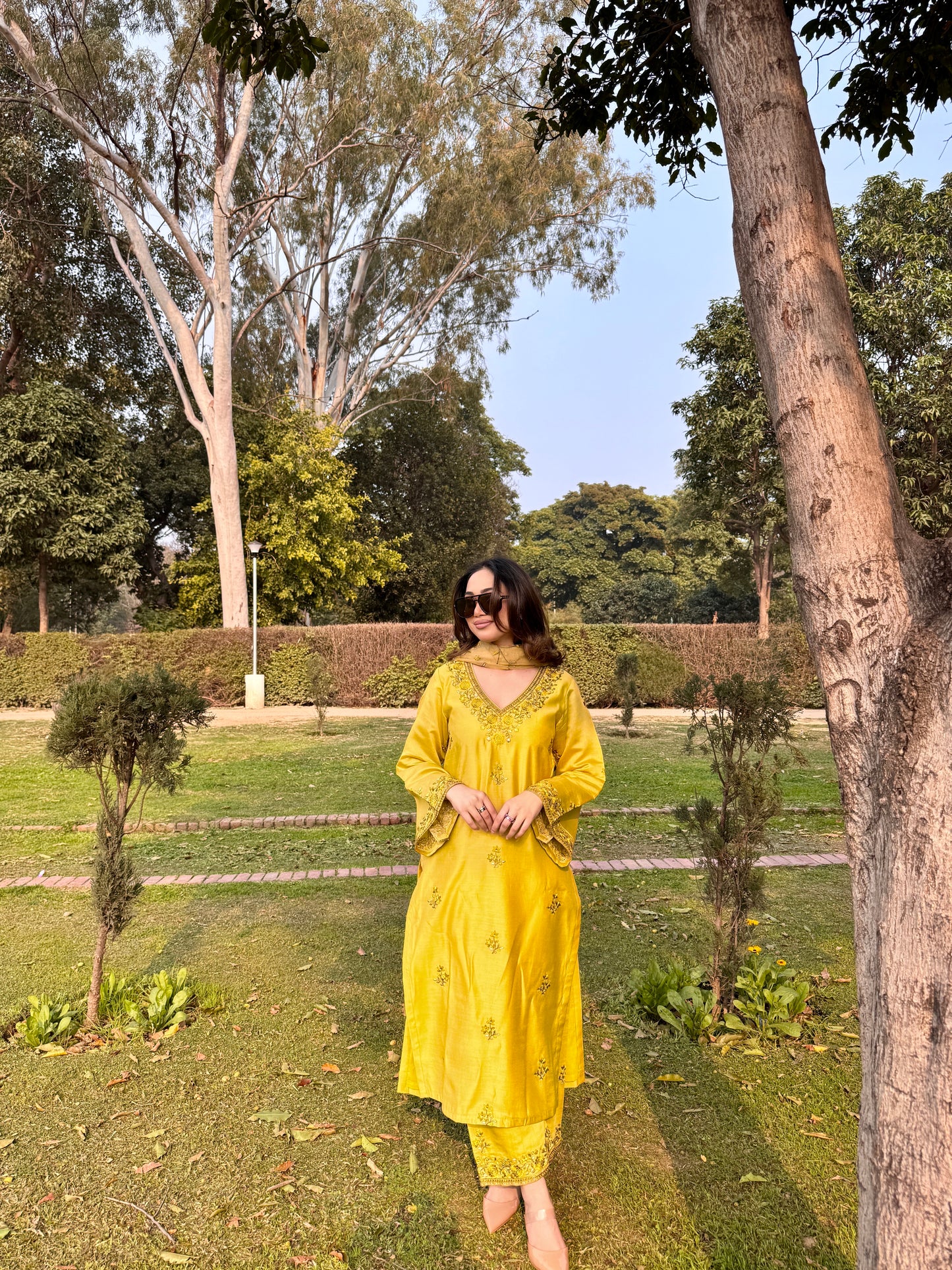 Ishita Sandhu in MEERA - Yellow Chanderi Suit Set