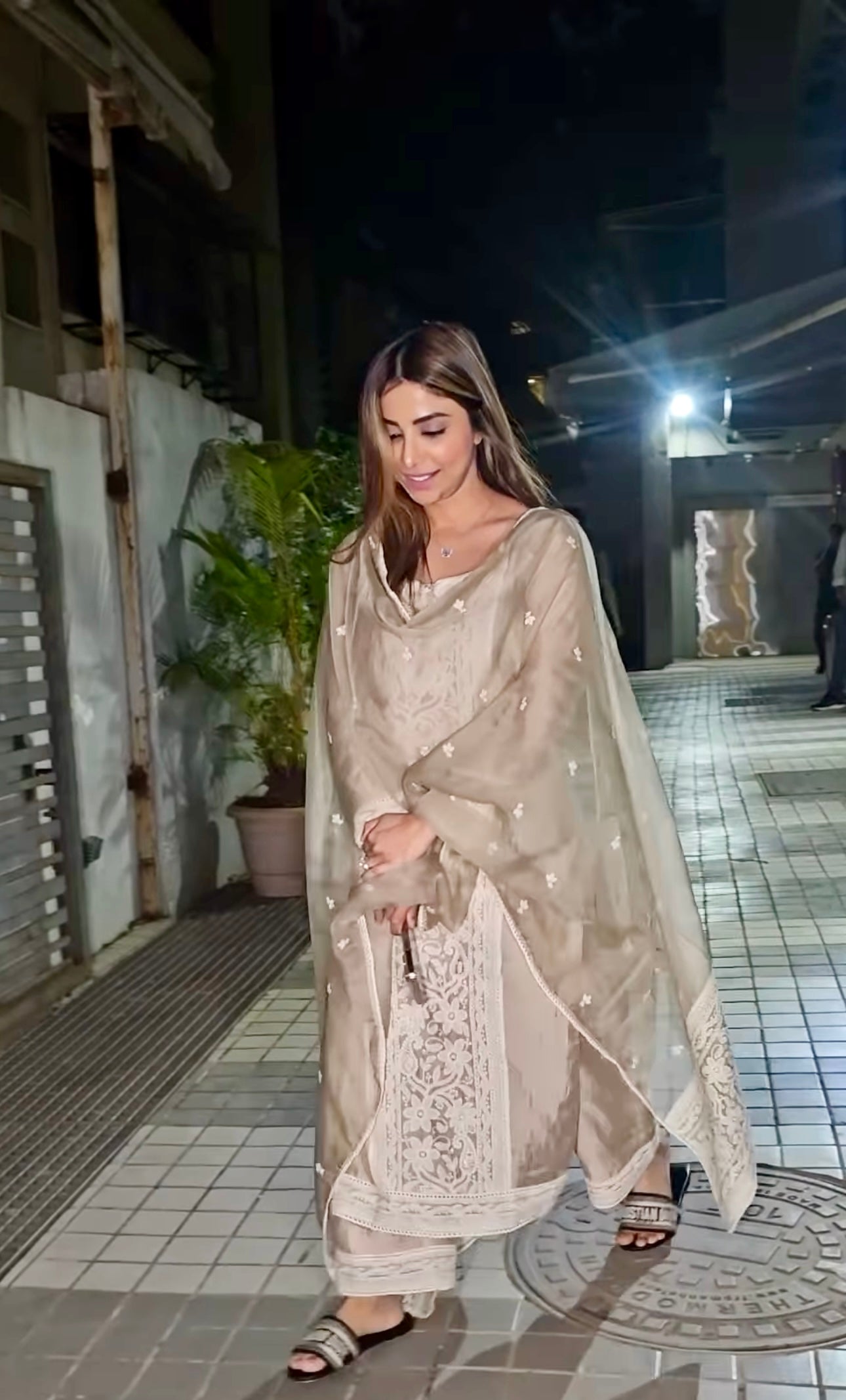 Sshura khan (@sshurakhan) in Hazel Beige Chanderi Suit Set