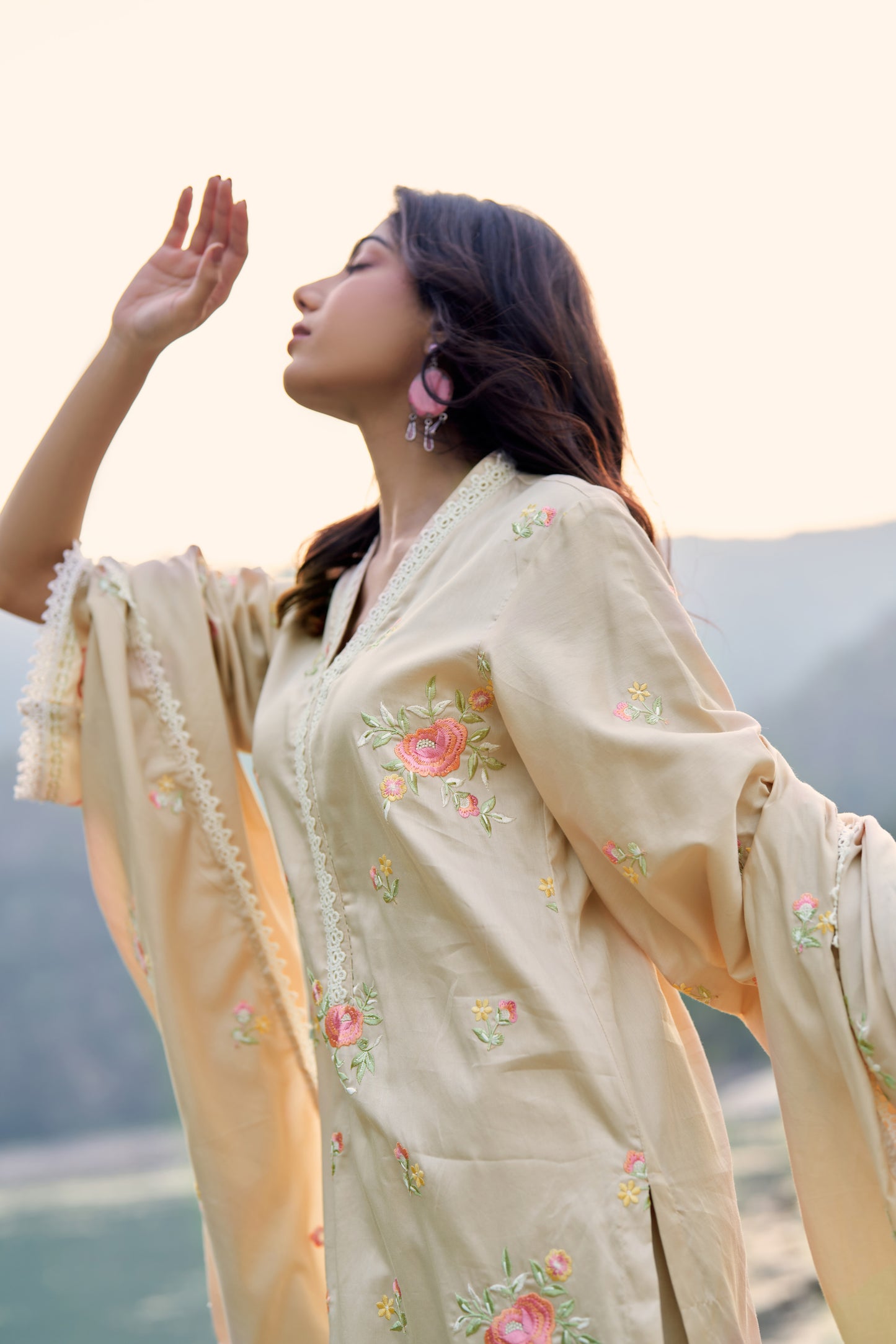 SUKOON - Beige Cotton Suit Set