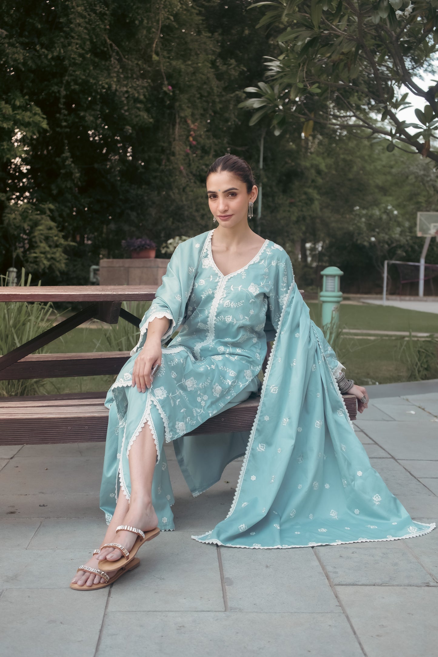 Shreya Lakhani in LEHER - Blue Cotton Suit Set