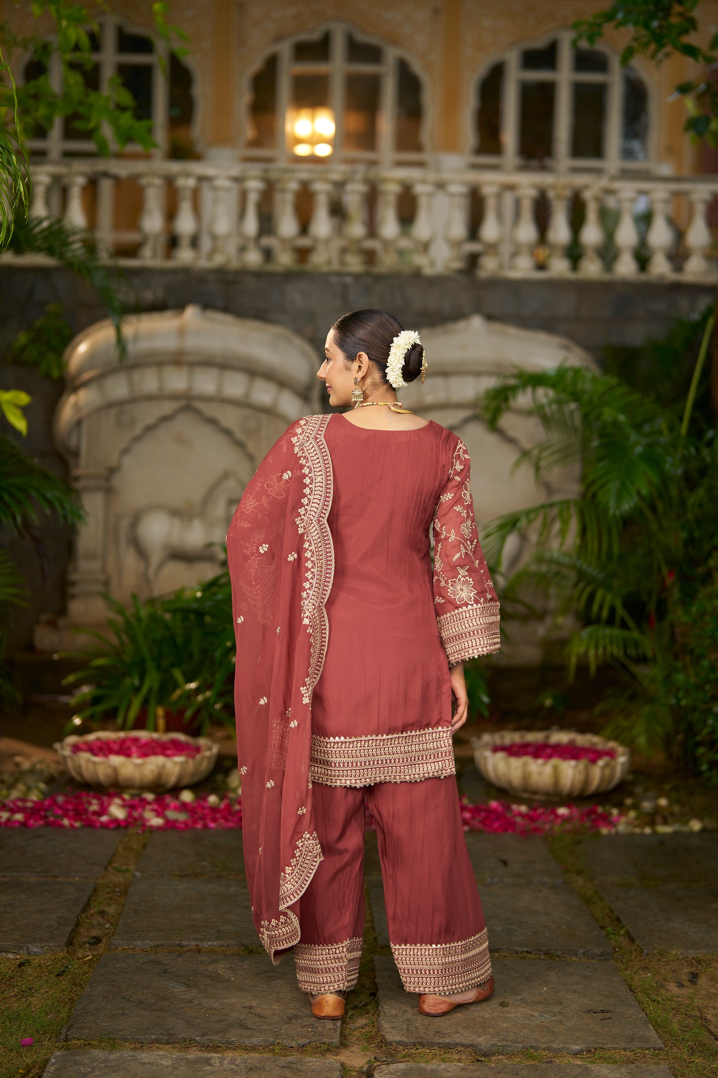 NYRA - Rust Organza Farsi Salwar Set