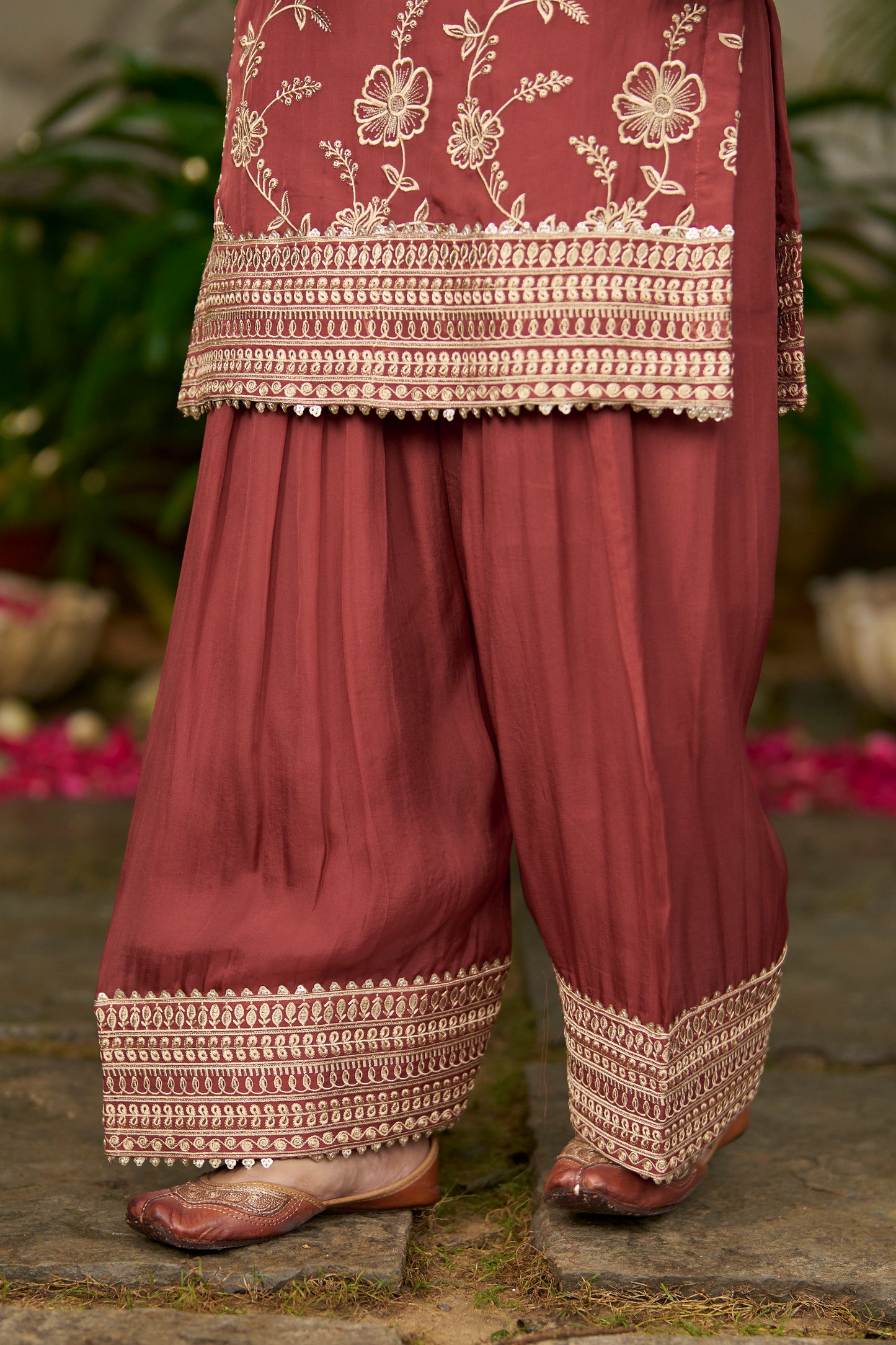 NYRA - Rust Organza Farsi Salwar Set