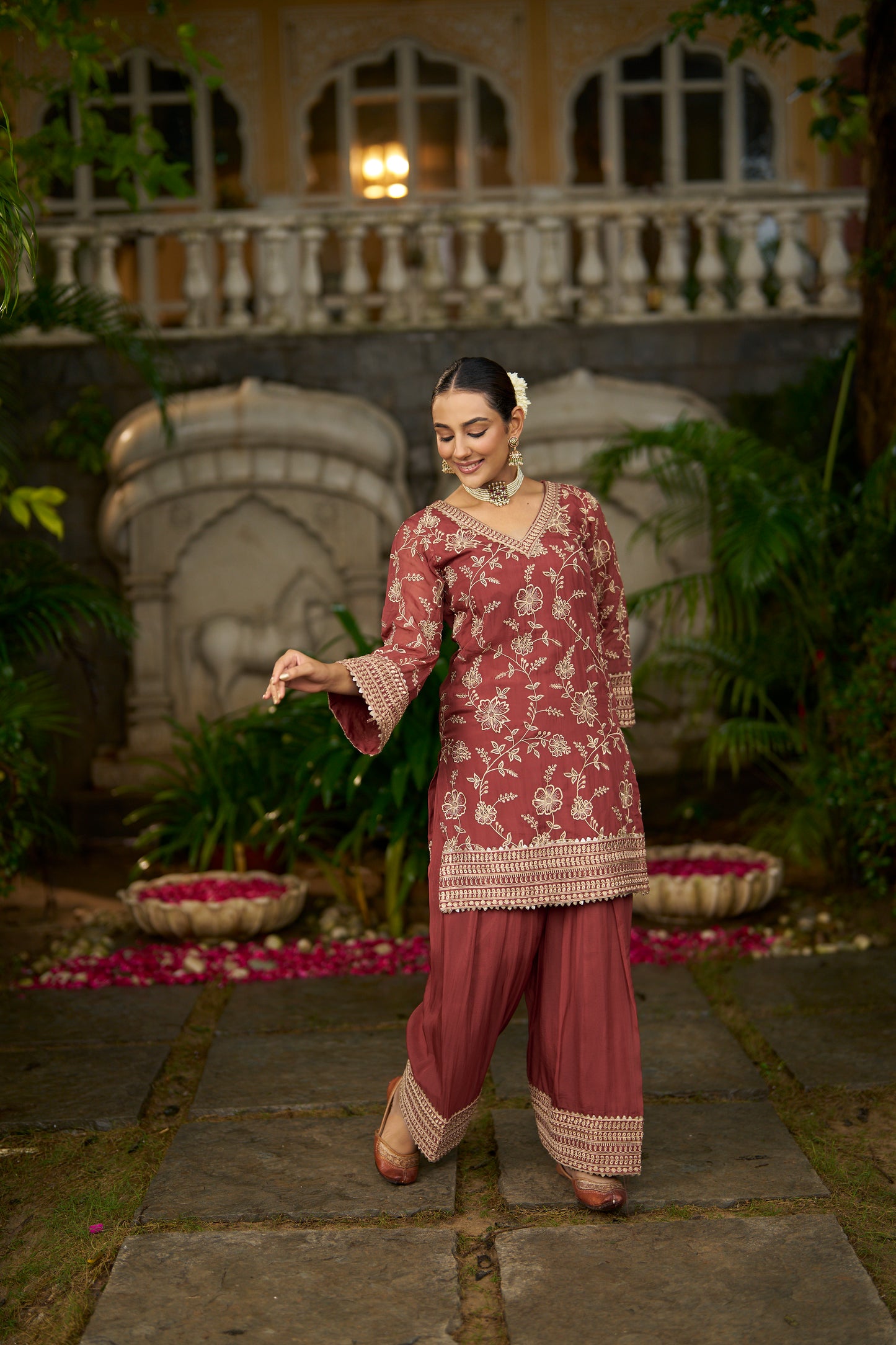 NYRA - Rust Organza Farsi Salwar Set