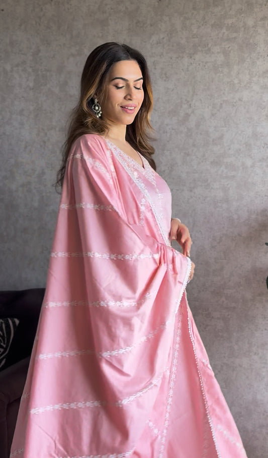 Kanika Khatri in FALAK - Pink Cotton Suit Set