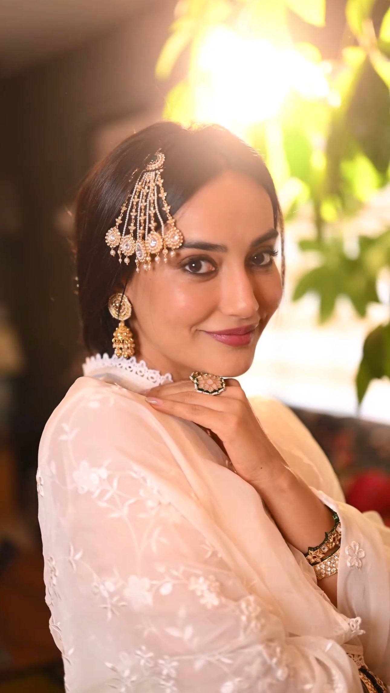 Surbhi Jyoti in Aseem Ivory White Embroidered Anarkali Gown Set