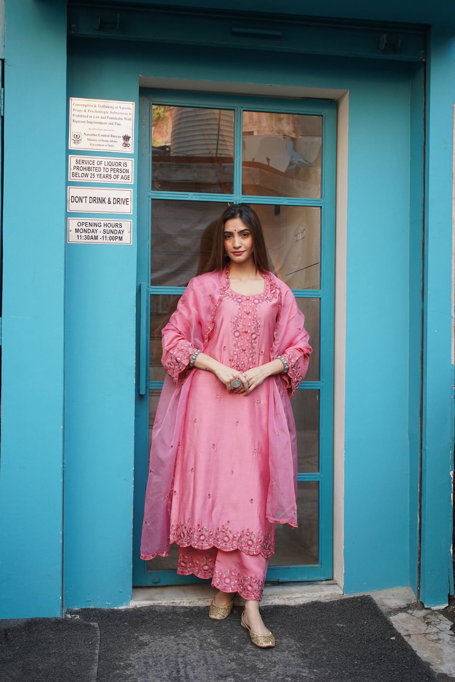 Shreya Lakhani in AFSANA - Pink Chanderi Suit Set