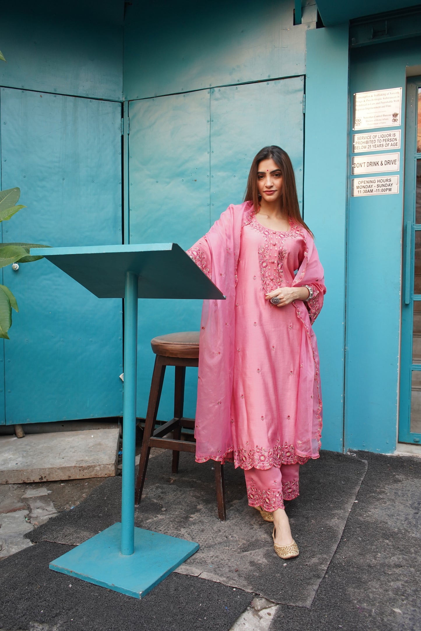 Shreya Lakhani in AFSANA - Pink Chanderi Suit Set