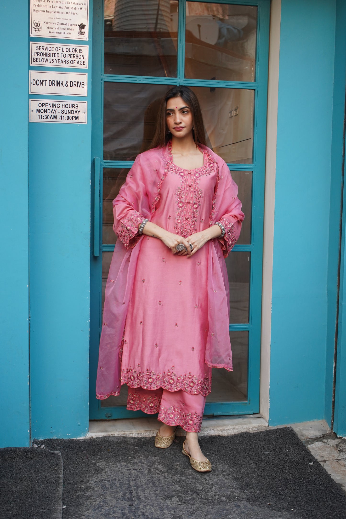 Shreya Lakhani in AFSANA - Pink Chanderi Suit Set