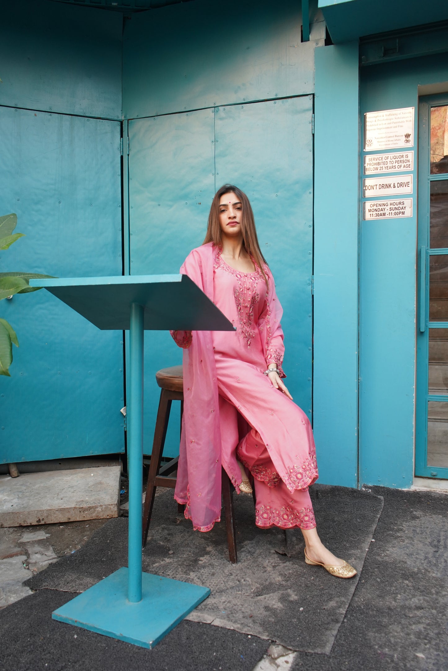 Shreya Lakhani in AFSANA - Pink Chanderi Suit Set