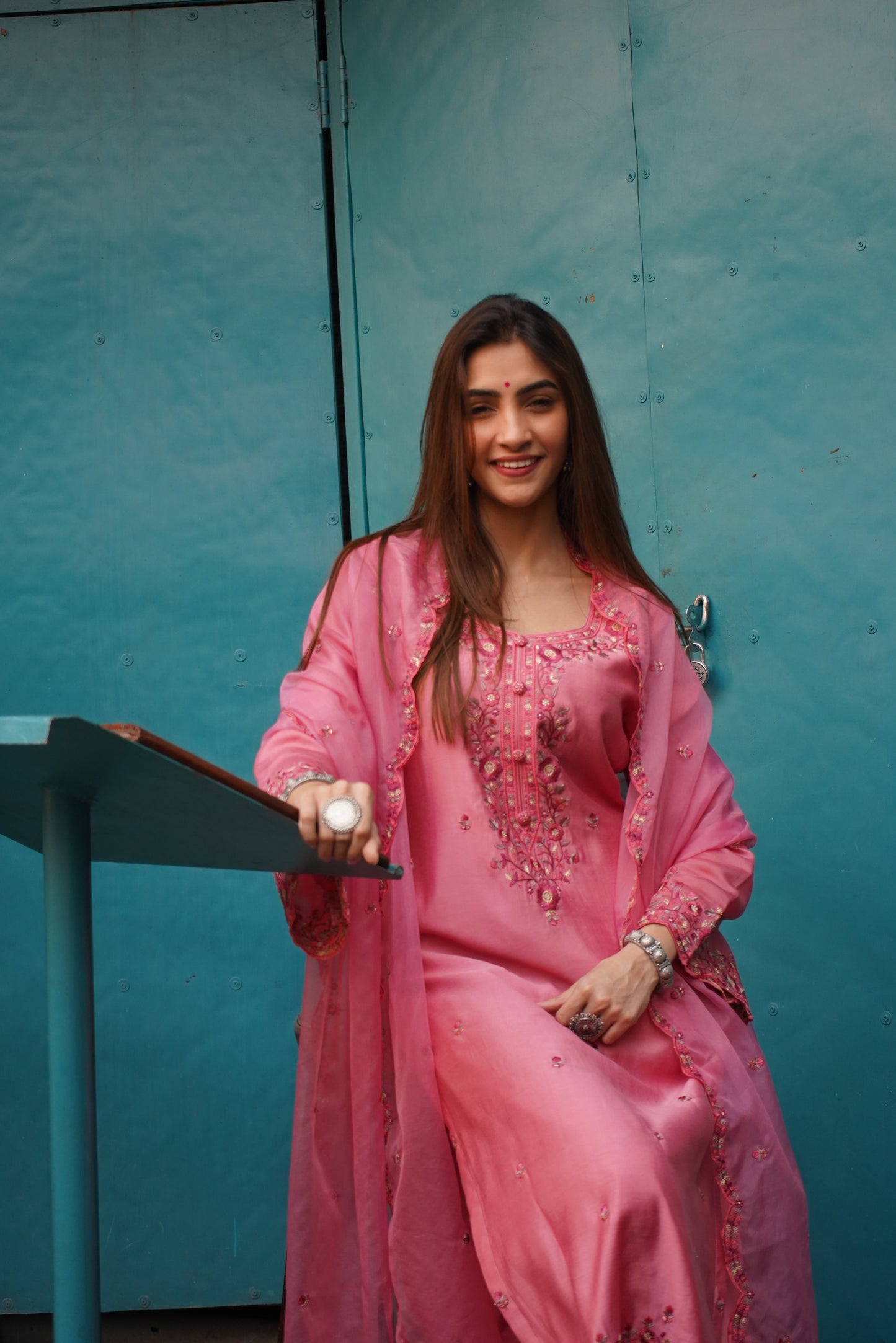 Shreya Lakhani in AFSANA - Pink Chanderi Suit Set