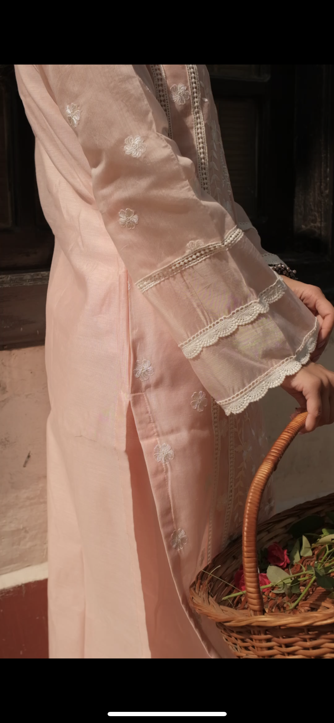 Shivani Pancholi in Gulbagh - Peach Embroidered Suit Set.