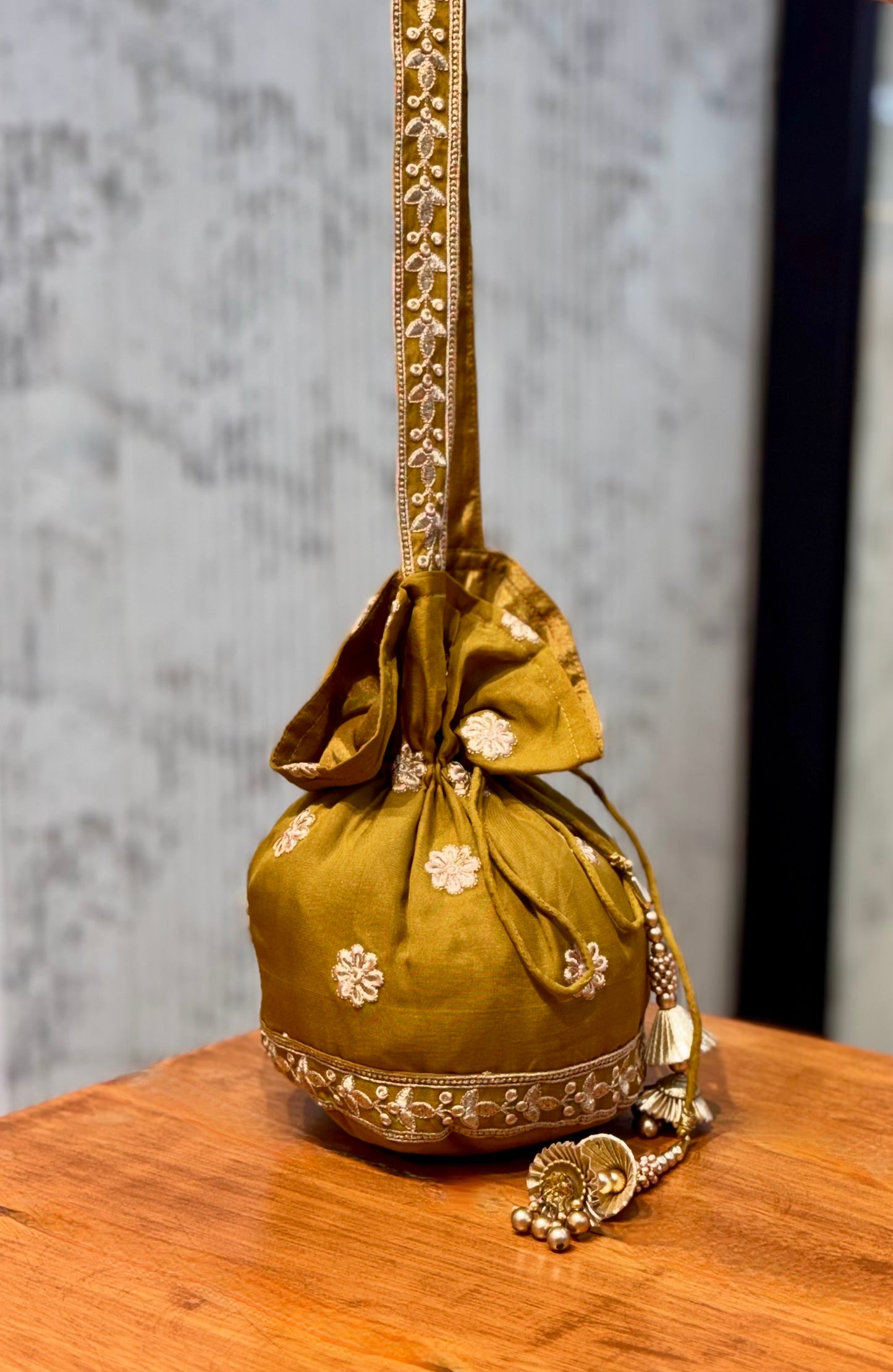 DIA - Yellow Organza Potli Bag
