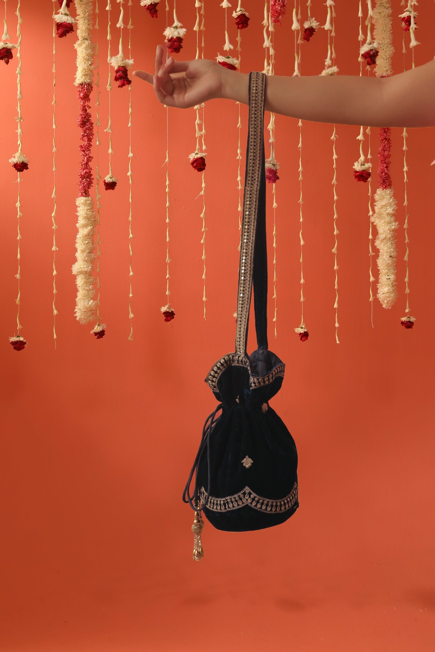 SUR - Velvet Blue Potli Bag