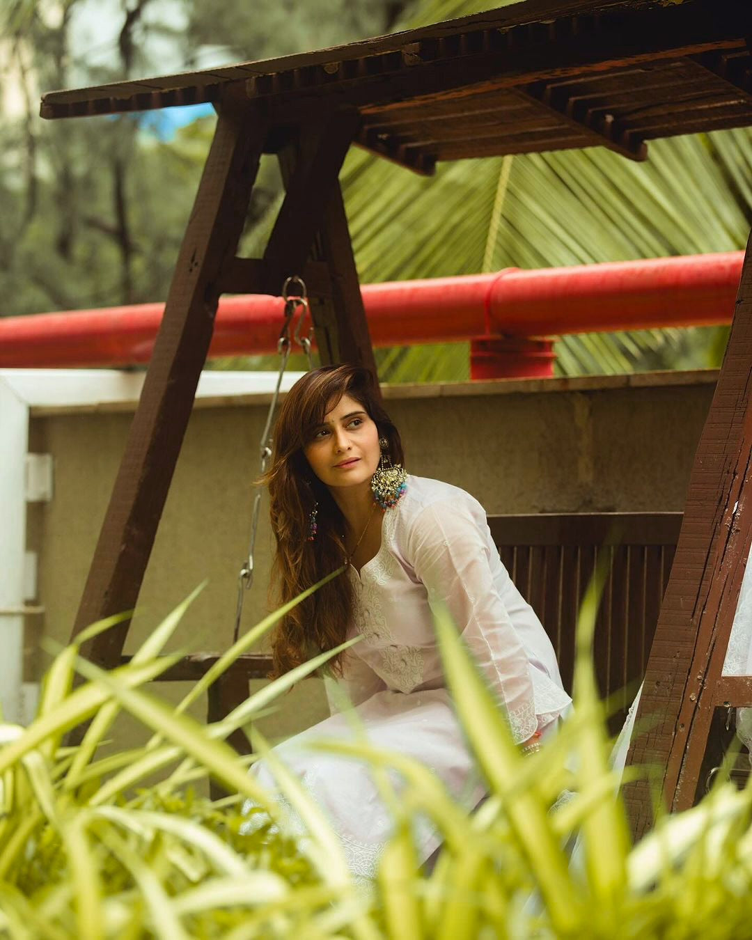 Arti Singh in Kesar - Lavender Embroidered Suit Set.